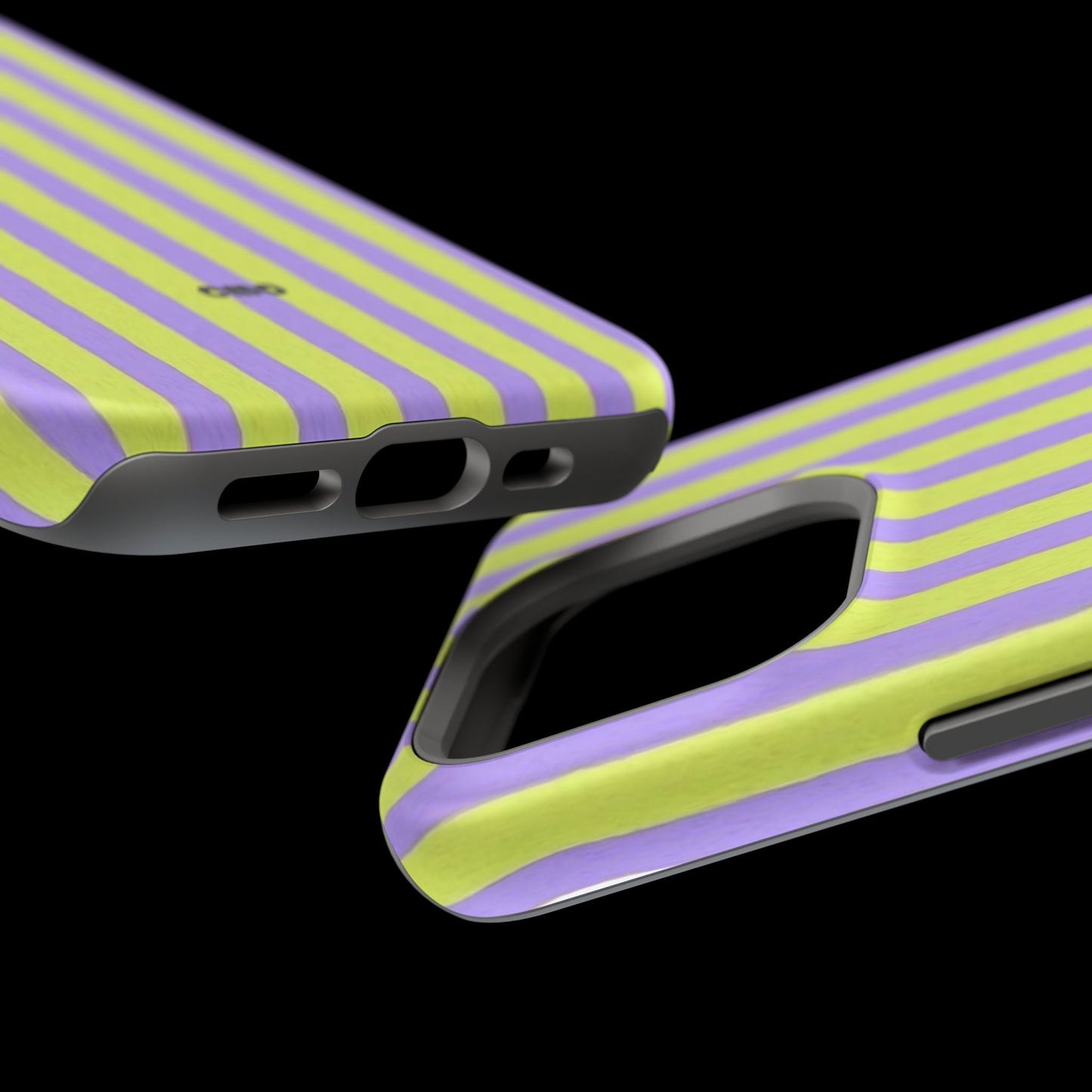 Phone Case — Bold Purple & Lime Stripe Magnetic Impact-Resistant Case