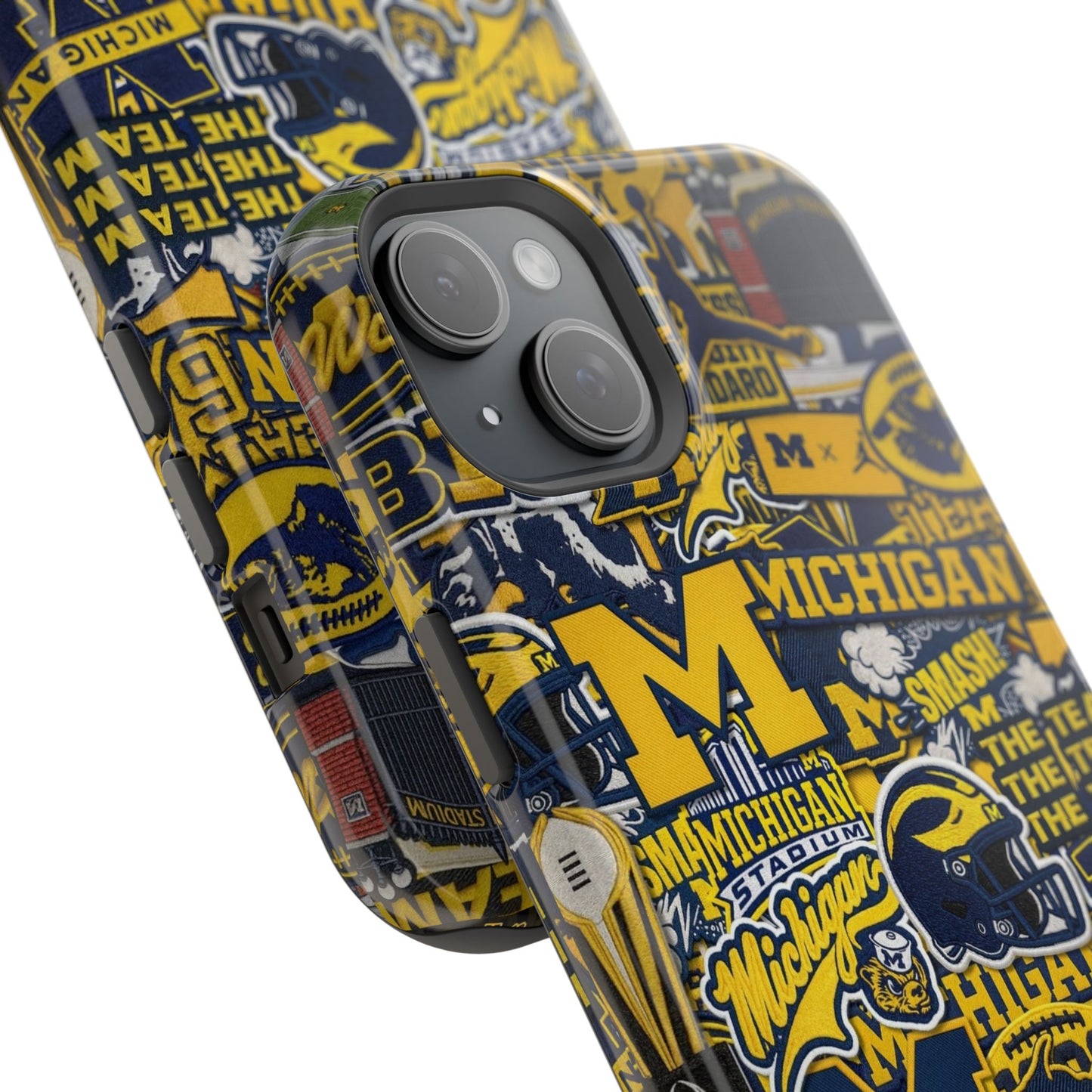 Michigan Wolverines Magnetic Impact Phone Case — Team Logo Collage MagSafe-Compatible