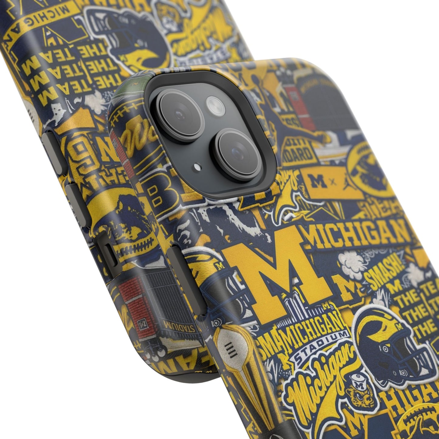 Michigan Wolverines Magnetic Impact Phone Case — Team Logo Collage MagSafe-Compatible