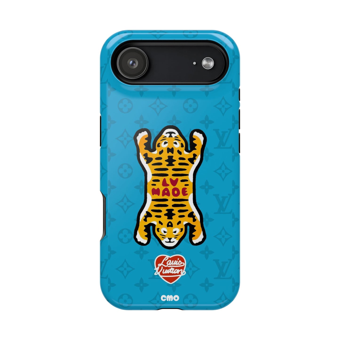 Magnetic Impact-Resistant Phone Case — Blue Tiger Rug Design