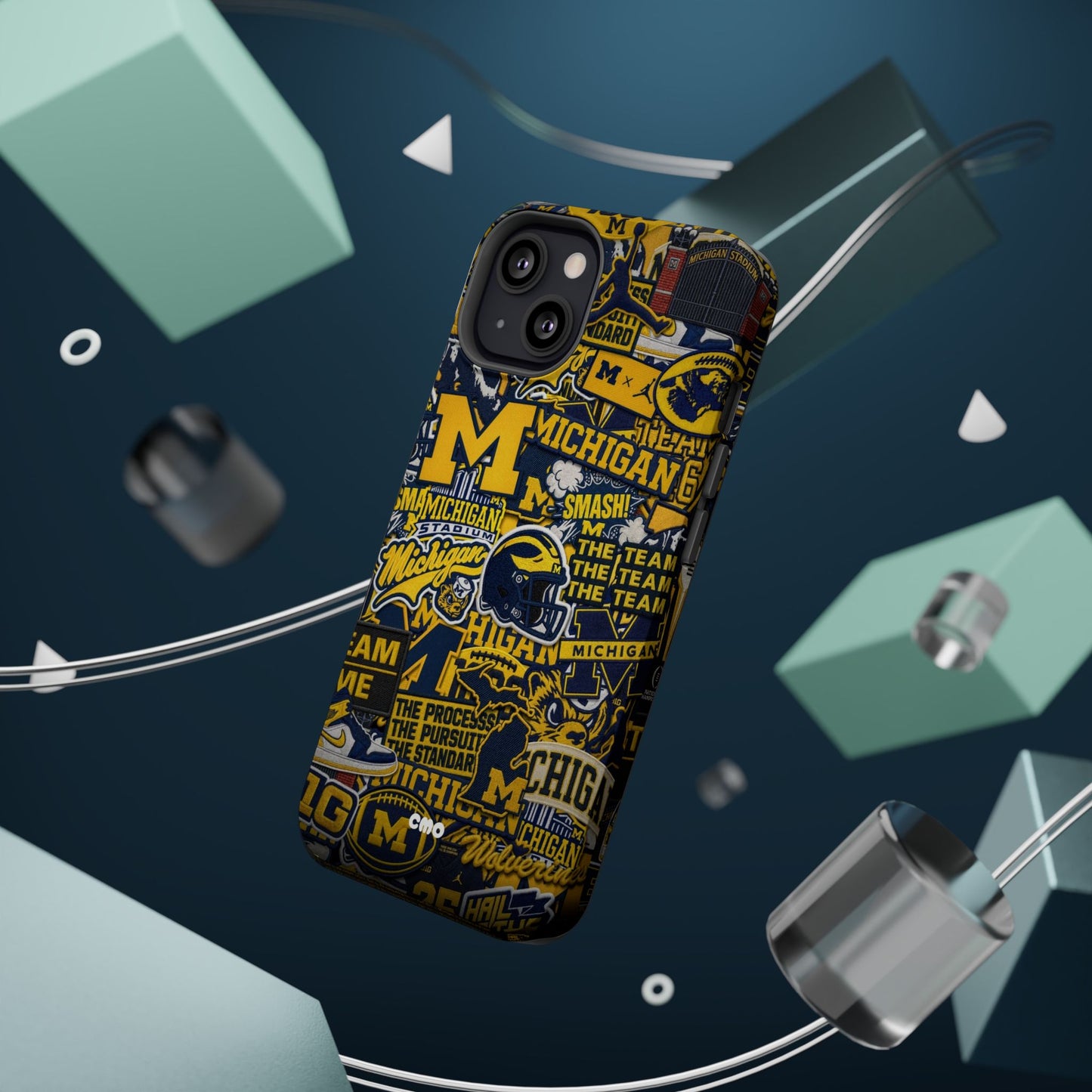 Michigan Wolverines Magnetic Impact Phone Case — Team Logo Collage MagSafe-Compatible