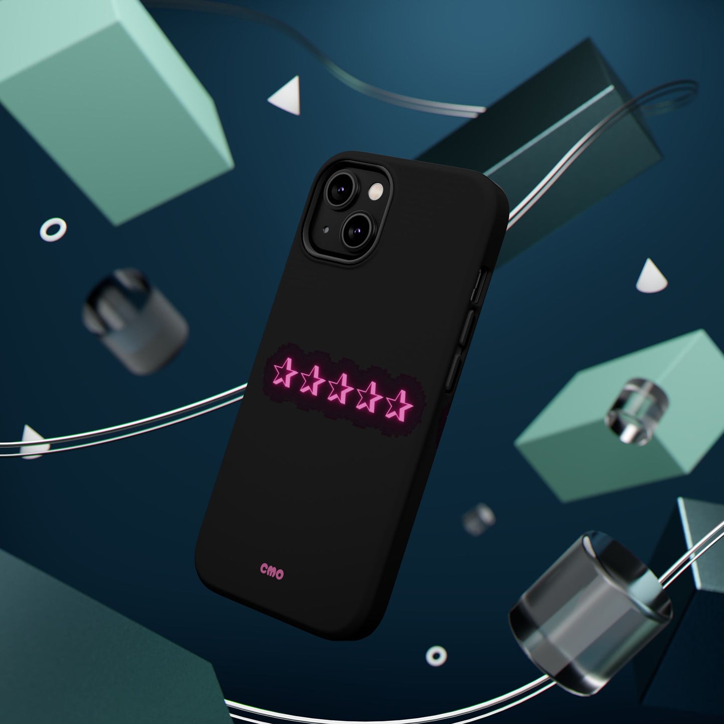 5 Stat ⭐️ Phone Case — Pink Neon Stars Magnetic Impact-Resistant Case