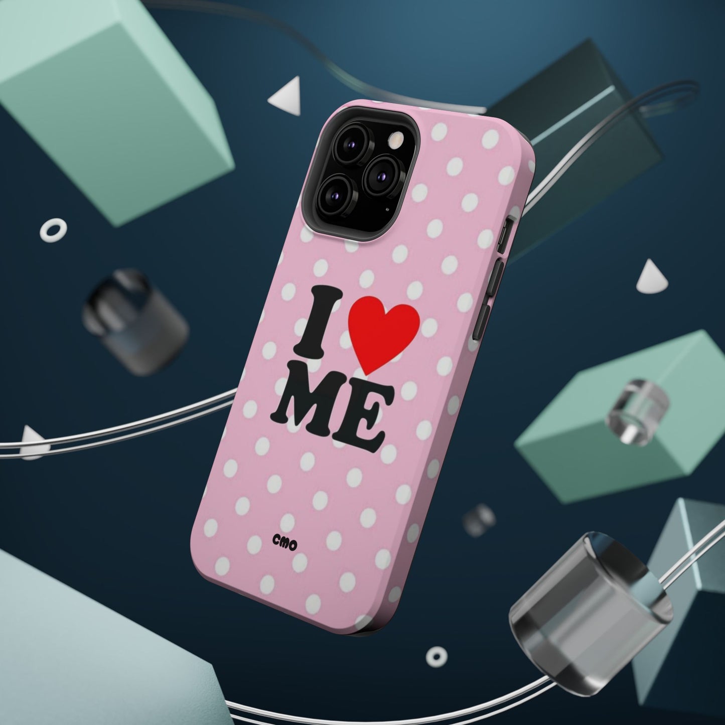 Pink Polka Dot "I  love ME" Magnetic Impact Phone Case — Self-Love Protective Cover