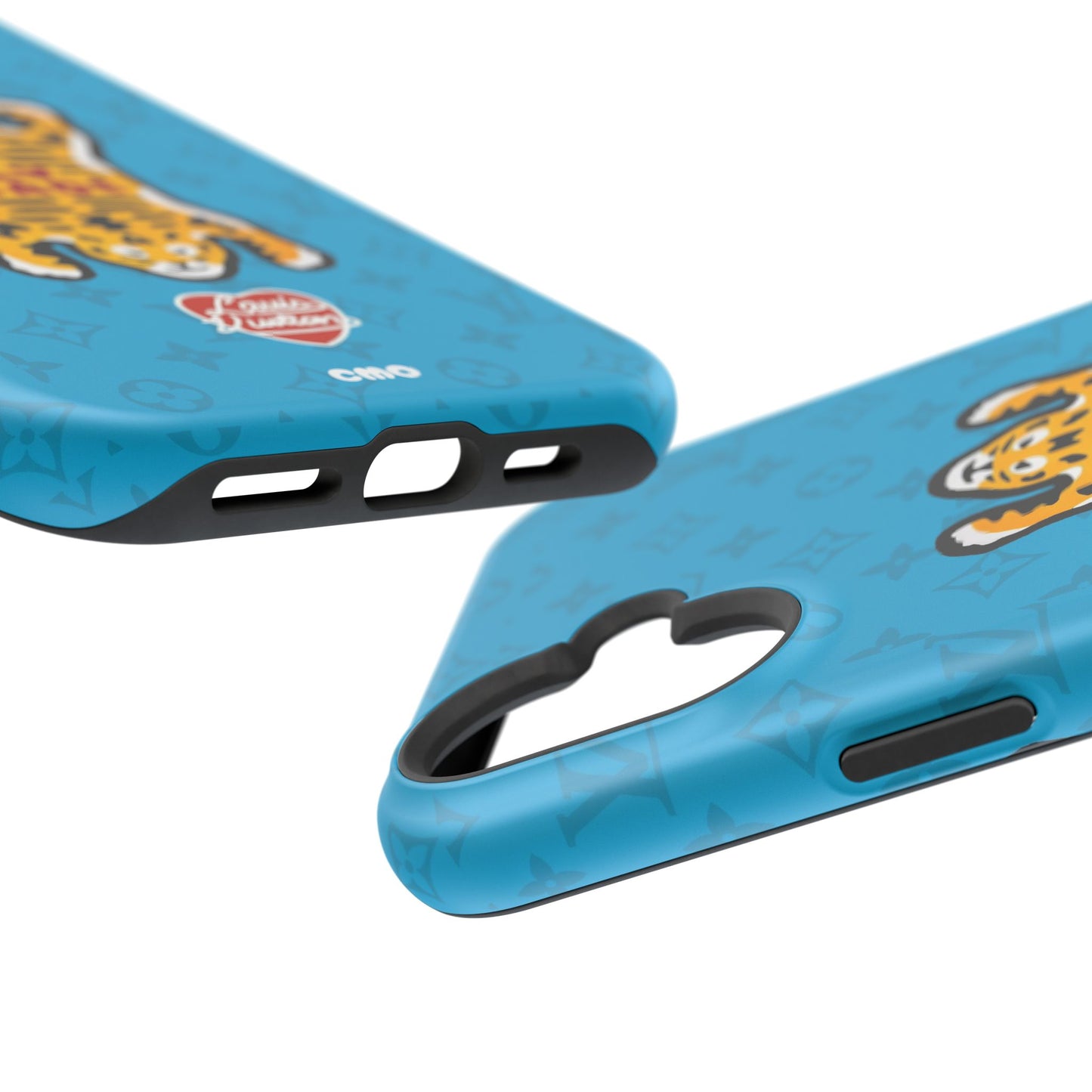 Magnetic Impact-Resistant Phone Case — Blue Tiger Rug Design