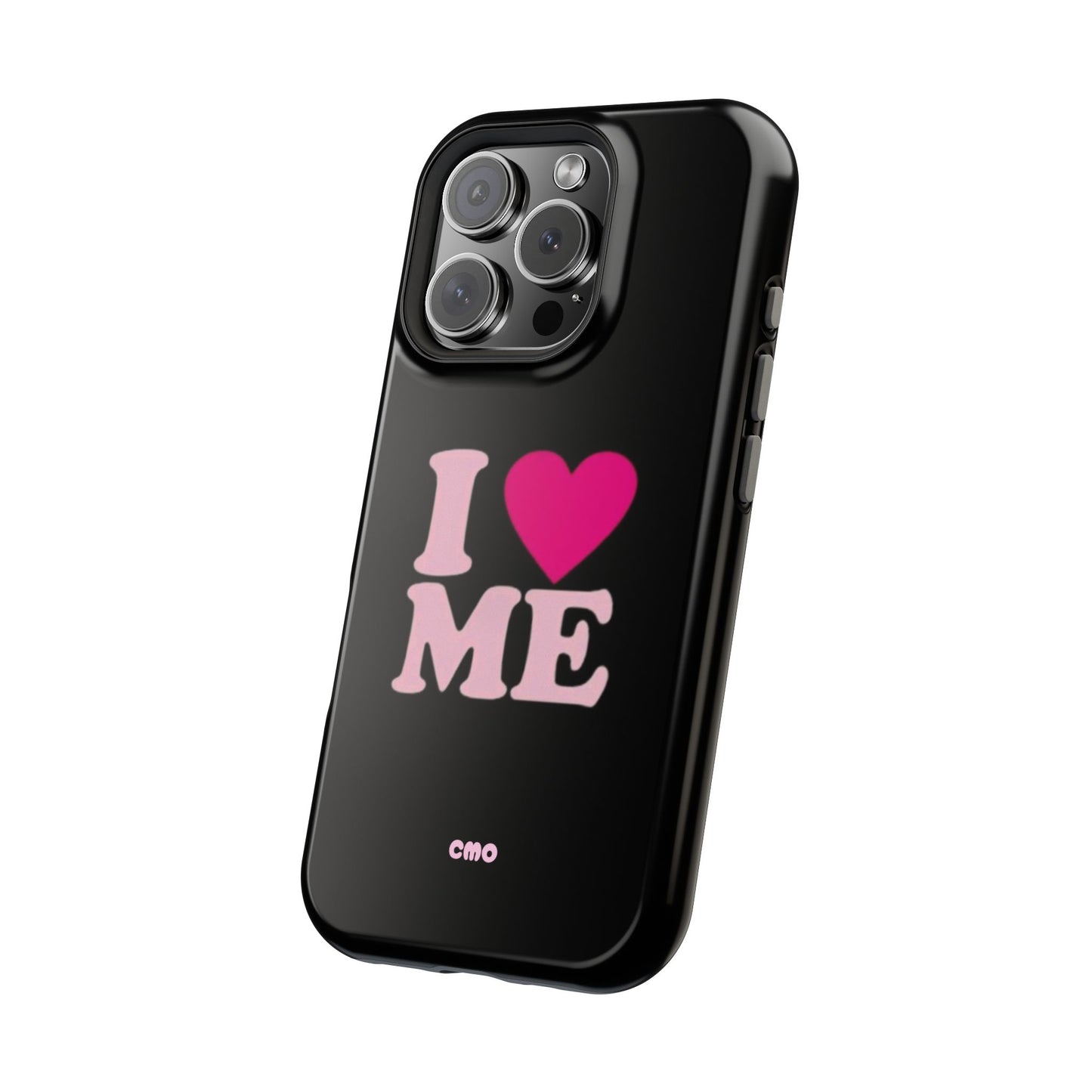 Magnetic Impact-Resistant Phone Case — "I love ME" Pink Self-Love Design