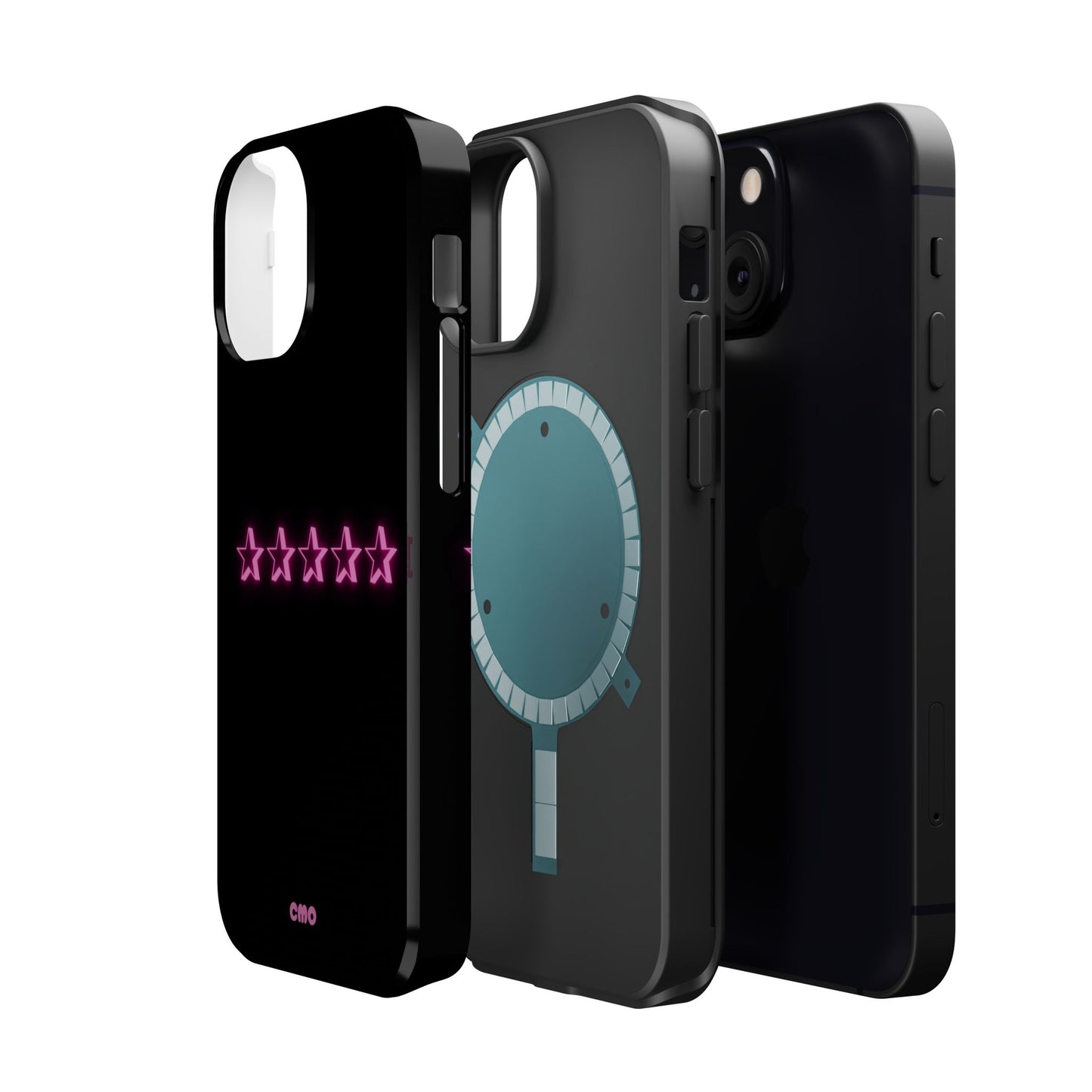 5 Stat ⭐️ Phone Case — Pink Neon Stars Magnetic Impact-Resistant Case