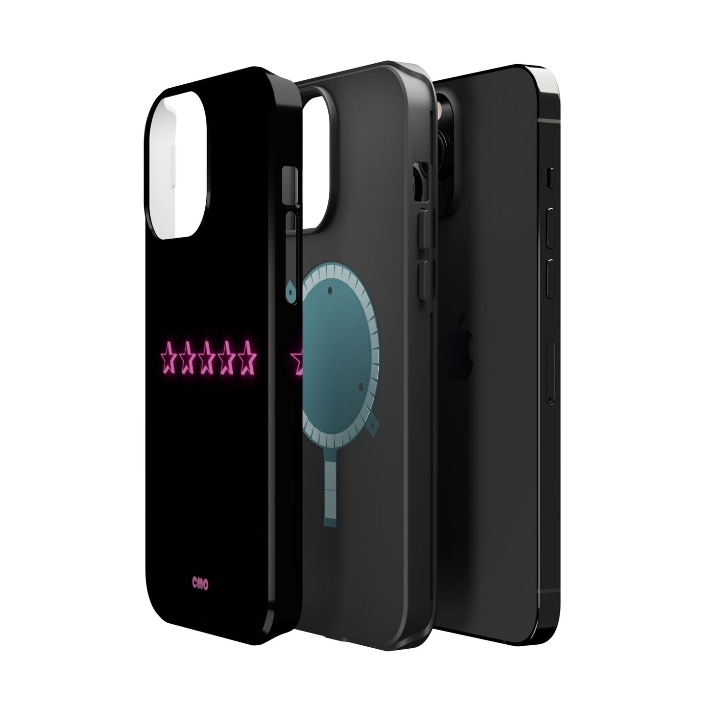5 Stat ⭐️ Phone Case — Pink Neon Stars Magnetic Impact-Resistant Case