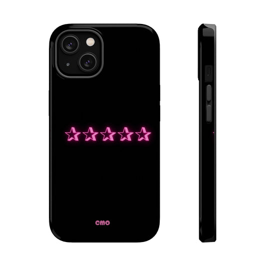5 Stat ⭐️ Phone Case — Pink Neon Stars Magnetic Impact-Resistant Case