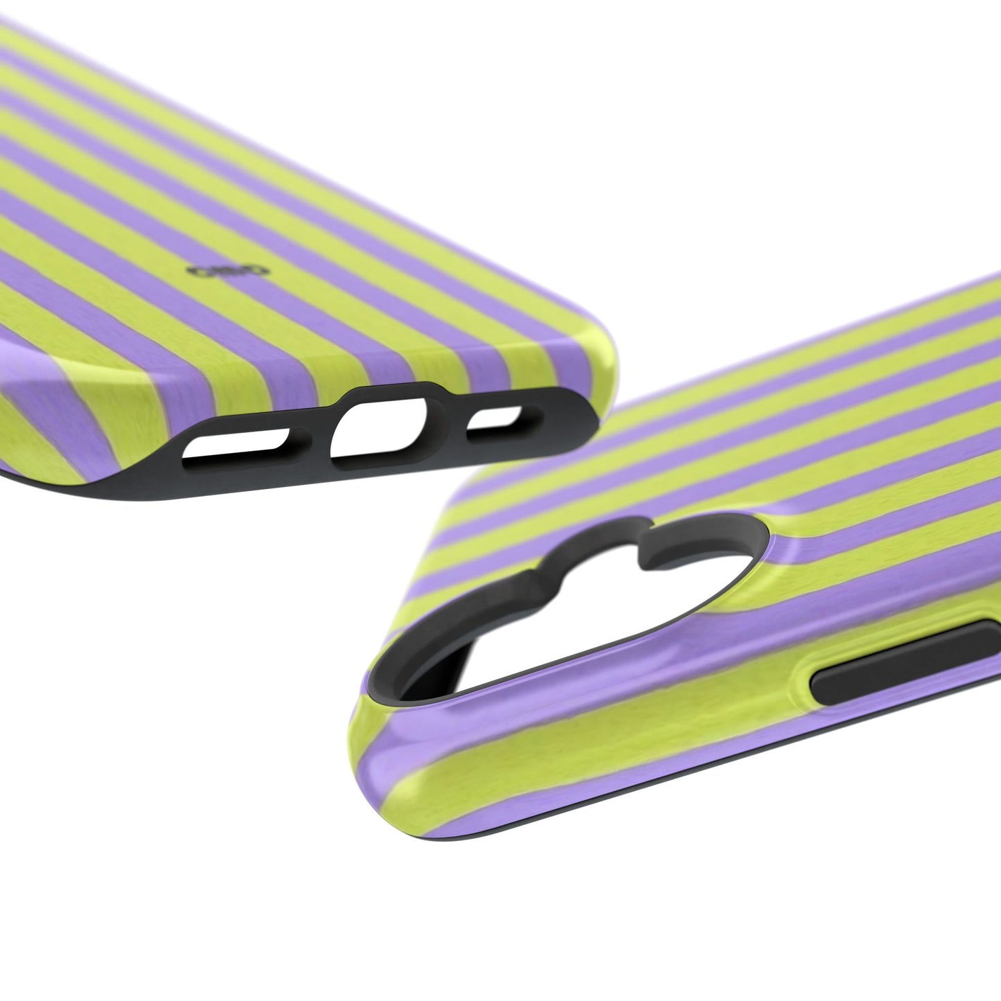 Phone Case — Bold Purple & Lime Stripe Magnetic Impact-Resistant Case