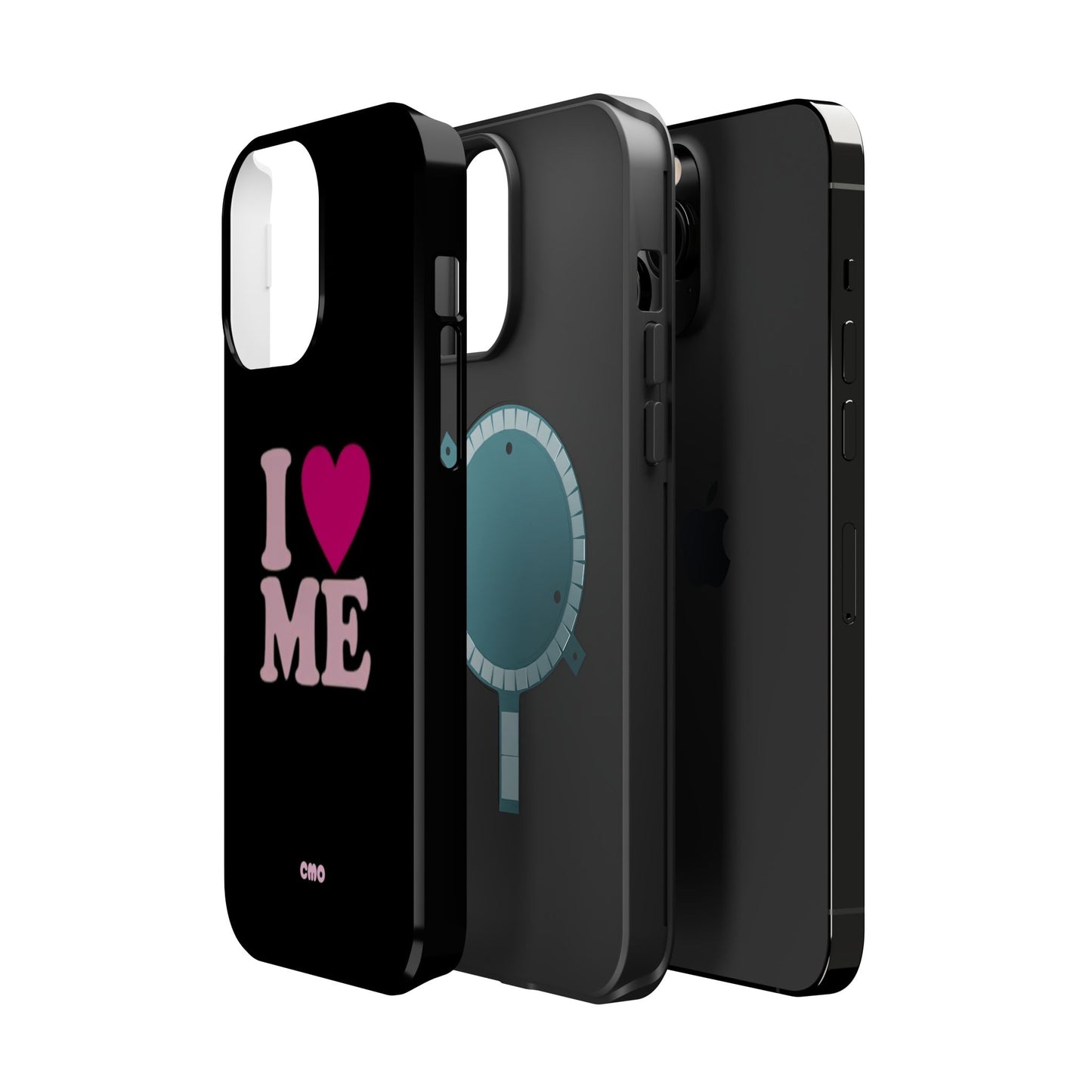 Magnetic Impact-Resistant Phone Case — "I love ME" Pink Self-Love Design