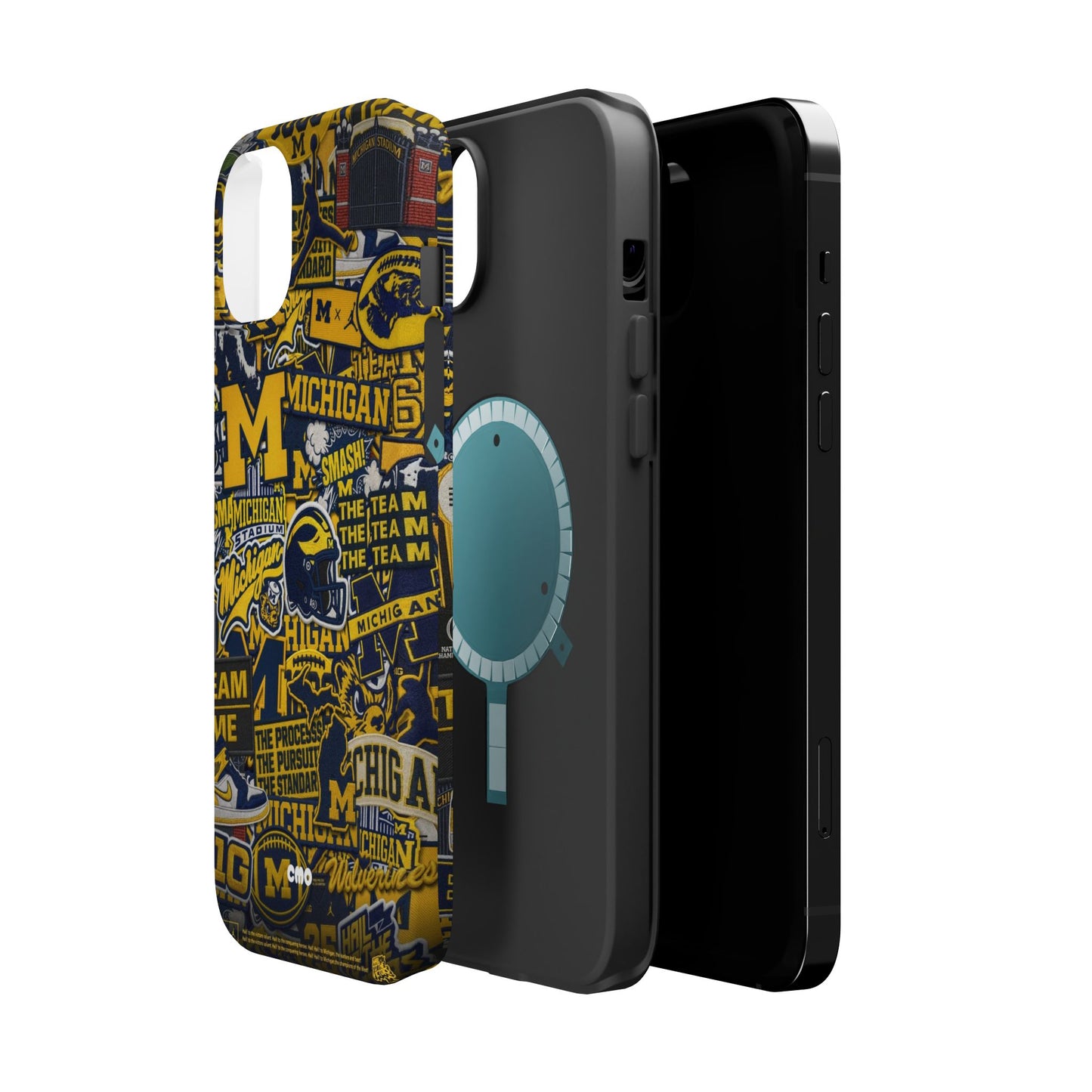 Michigan Wolverines Magnetic Impact Phone Case — Team Logo Collage MagSafe-Compatible