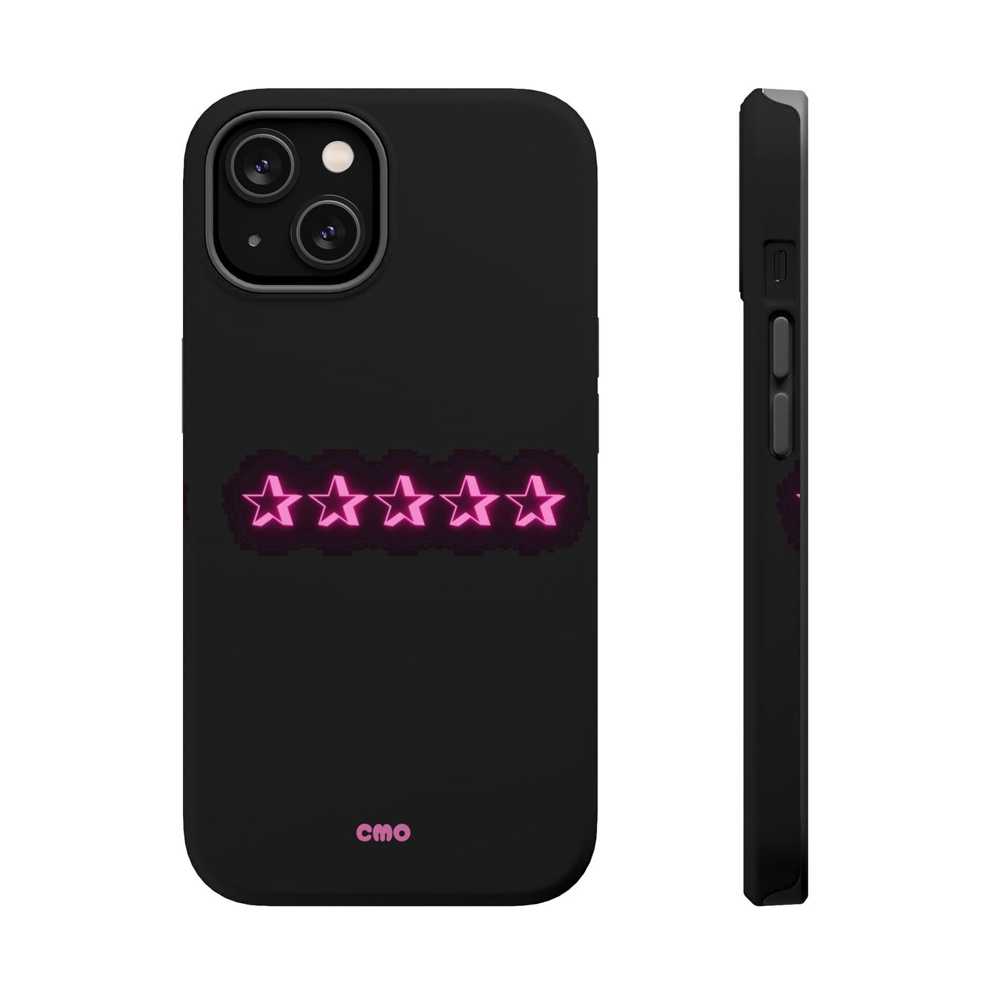 5 Stat ⭐️ Phone Case — Pink Neon Stars Magnetic Impact-Resistant Case