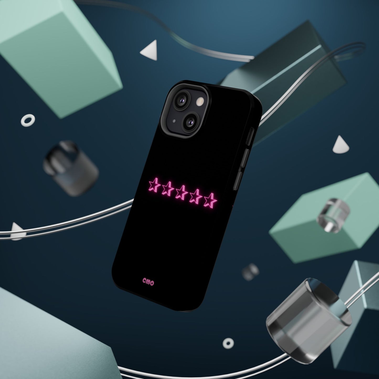 5 Stat ⭐️ Phone Case — Pink Neon Stars Magnetic Impact-Resistant Case