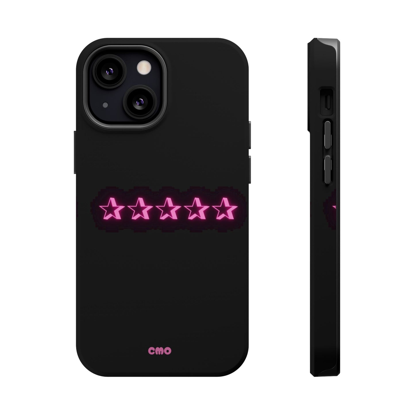 5 Stat ⭐️ Phone Case — Pink Neon Stars Magnetic Impact-Resistant Case