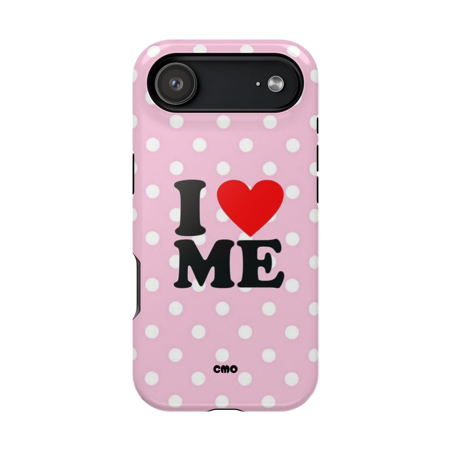 Pink Polka Dot "I  love ME" Magnetic Impact Phone Case — Self-Love Protective Cover