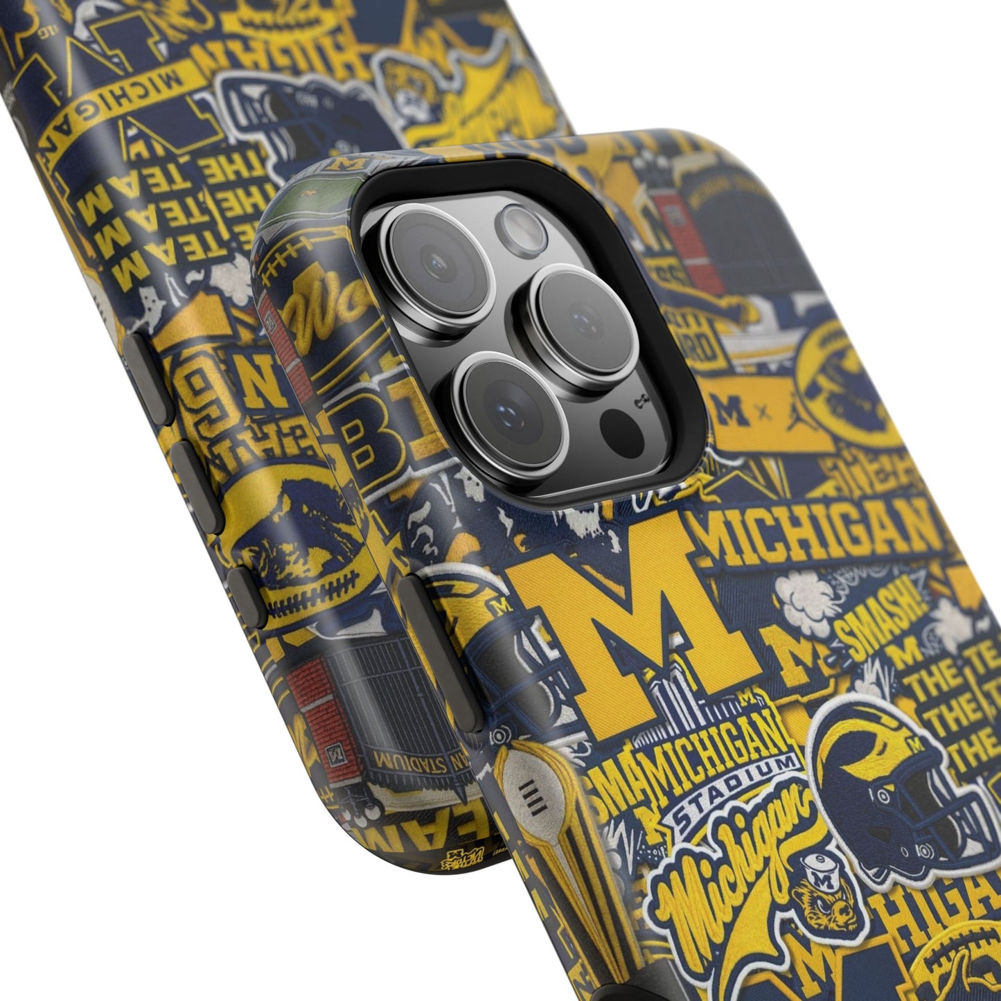 Michigan Wolverines Magnetic Impact Phone Case — Team Logo Collage MagSafe-Compatible