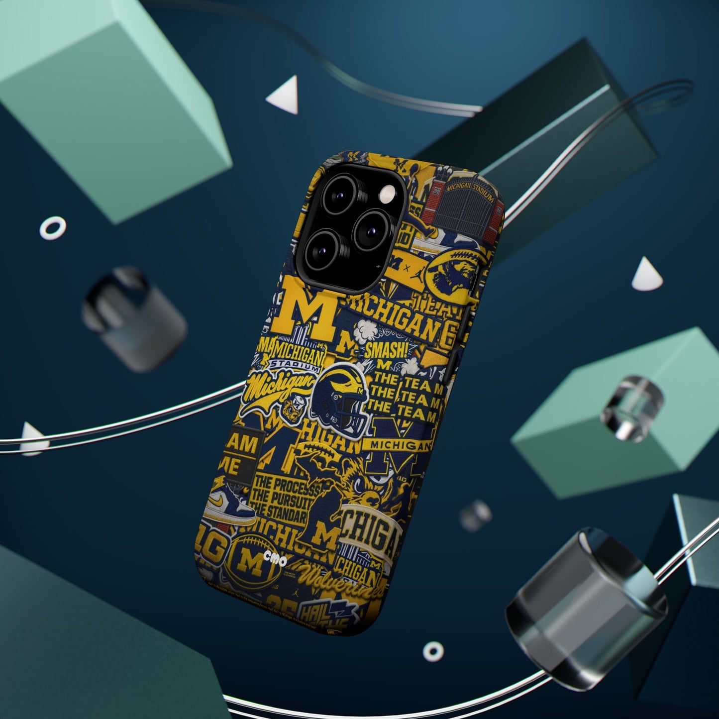 Michigan Wolverines Magnetic Impact Phone Case — Team Logo Collage MagSafe-Compatible