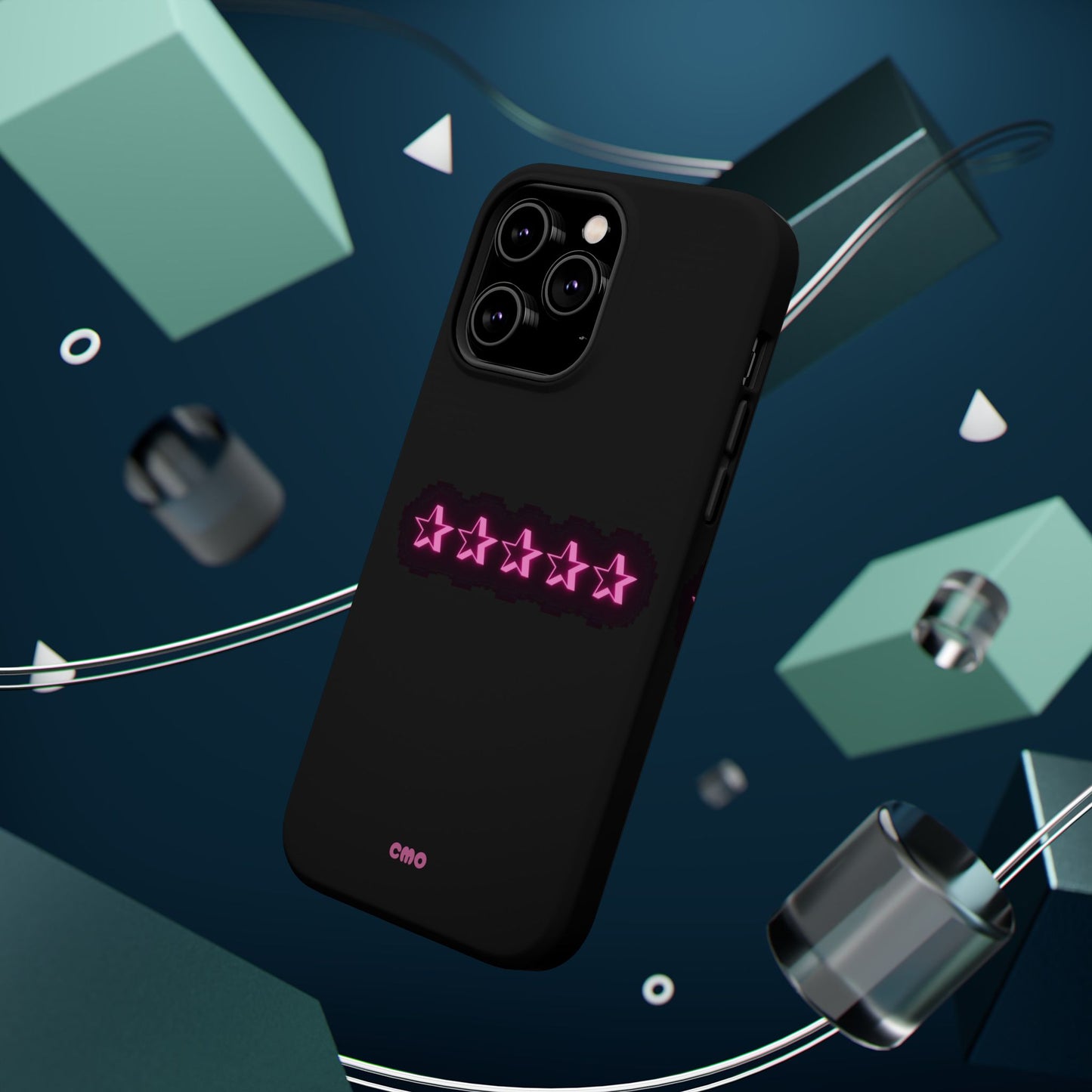 5 Stat ⭐️ Phone Case — Pink Neon Stars Magnetic Impact-Resistant Case