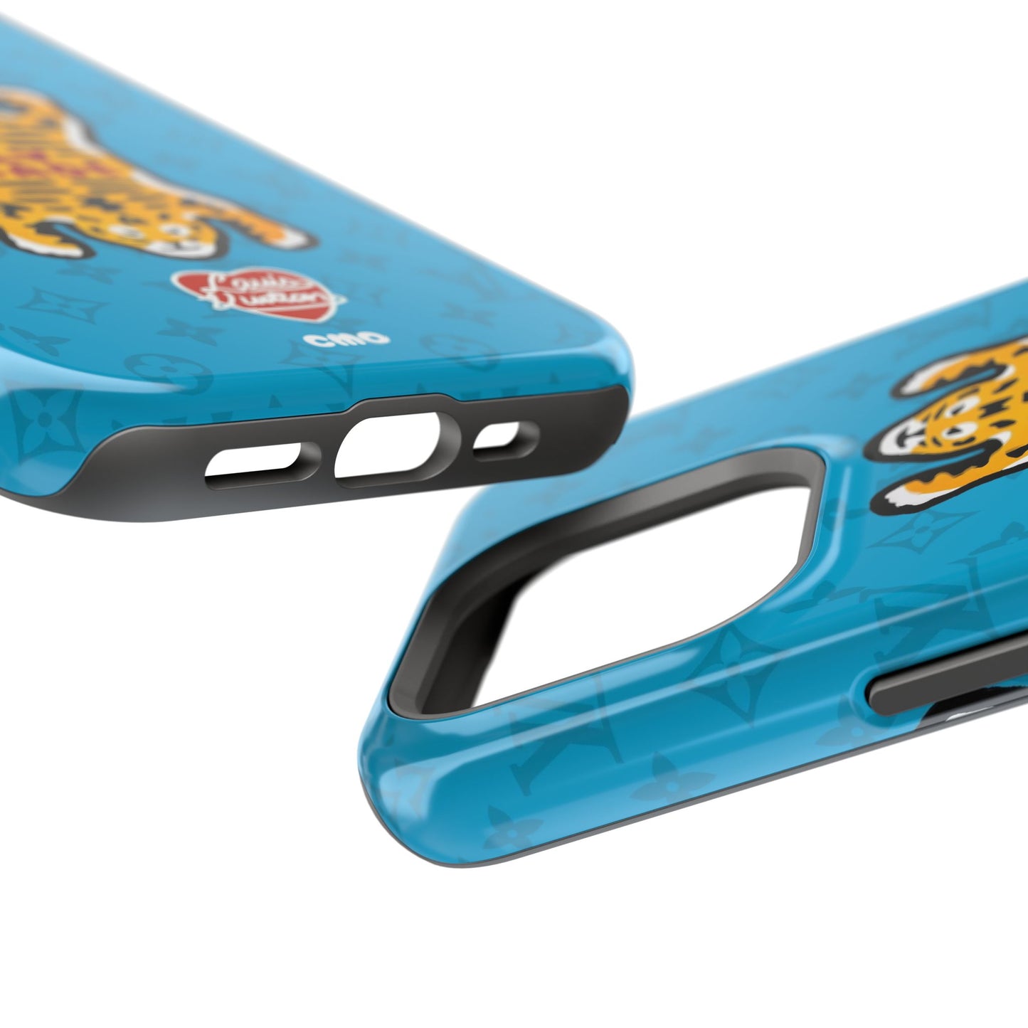 Magnetic Impact-Resistant Phone Case — Blue Tiger Rug Design