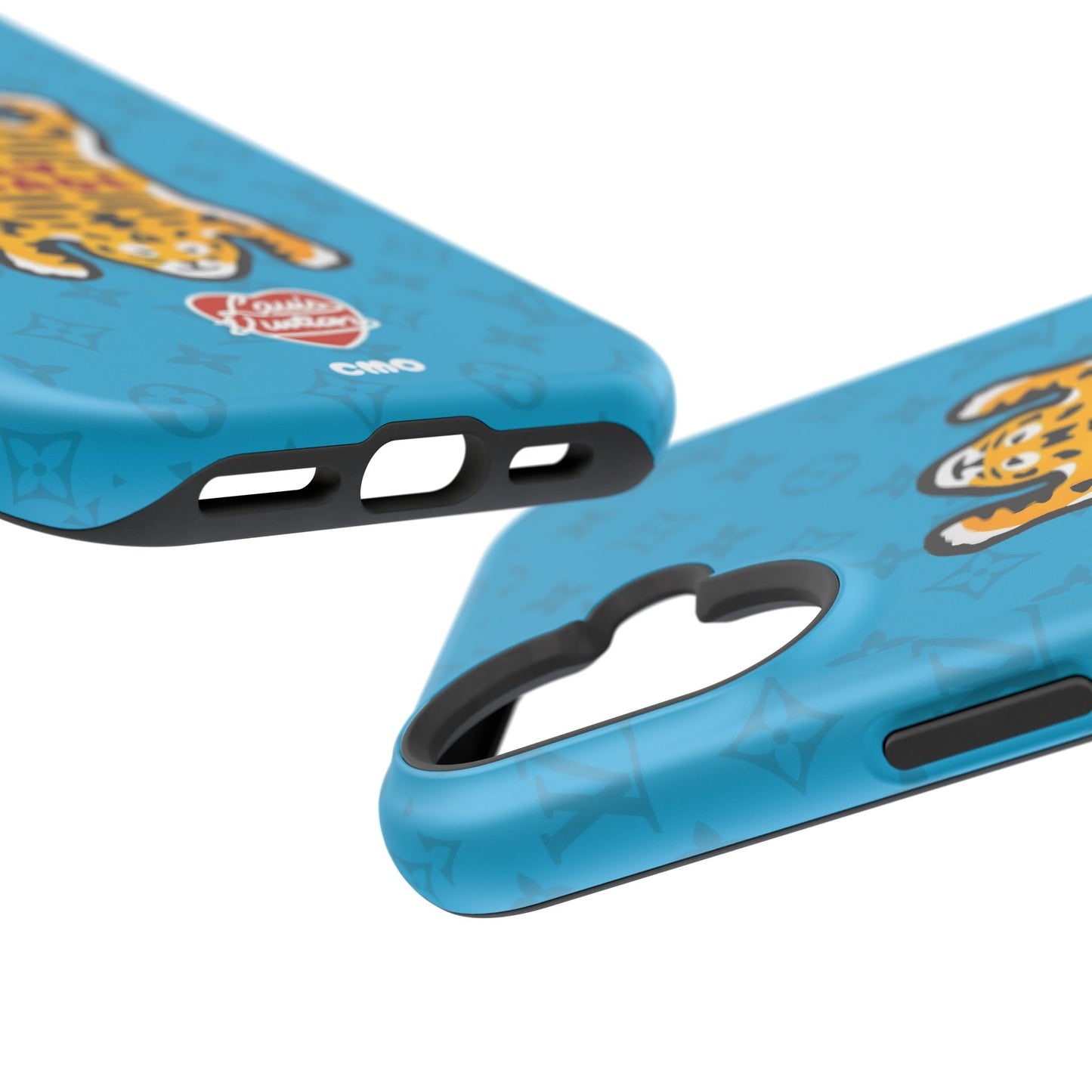 Magnetic Impact-Resistant Phone Case — Blue Tiger Rug Design