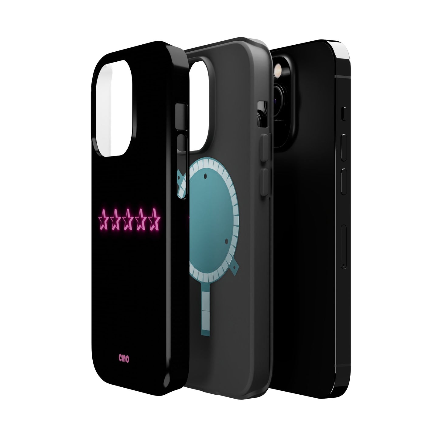 5 Stat ⭐️ Phone Case — Pink Neon Stars Magnetic Impact-Resistant Case