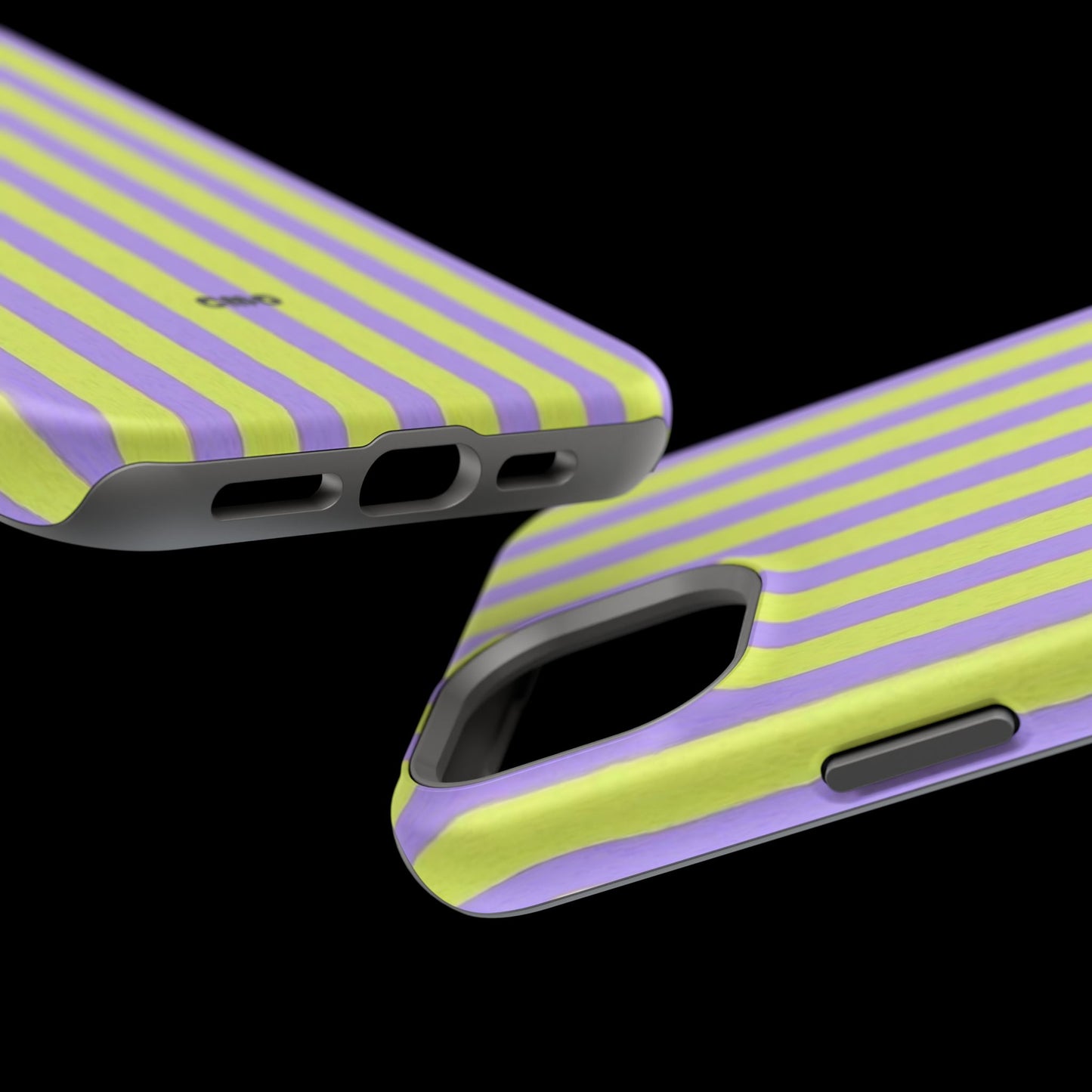 Phone Case — Bold Purple & Lime Stripe Magnetic Impact-Resistant Case