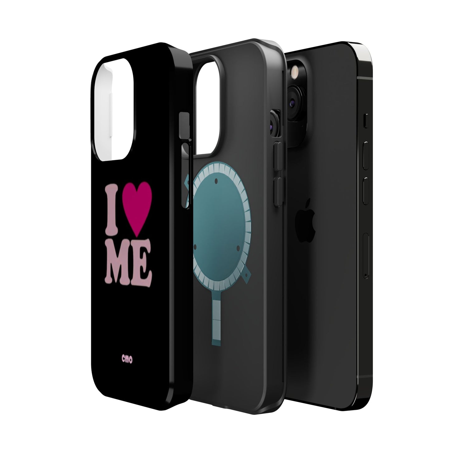 Magnetic Impact-Resistant Phone Case — "I love ME" Pink Self-Love Design