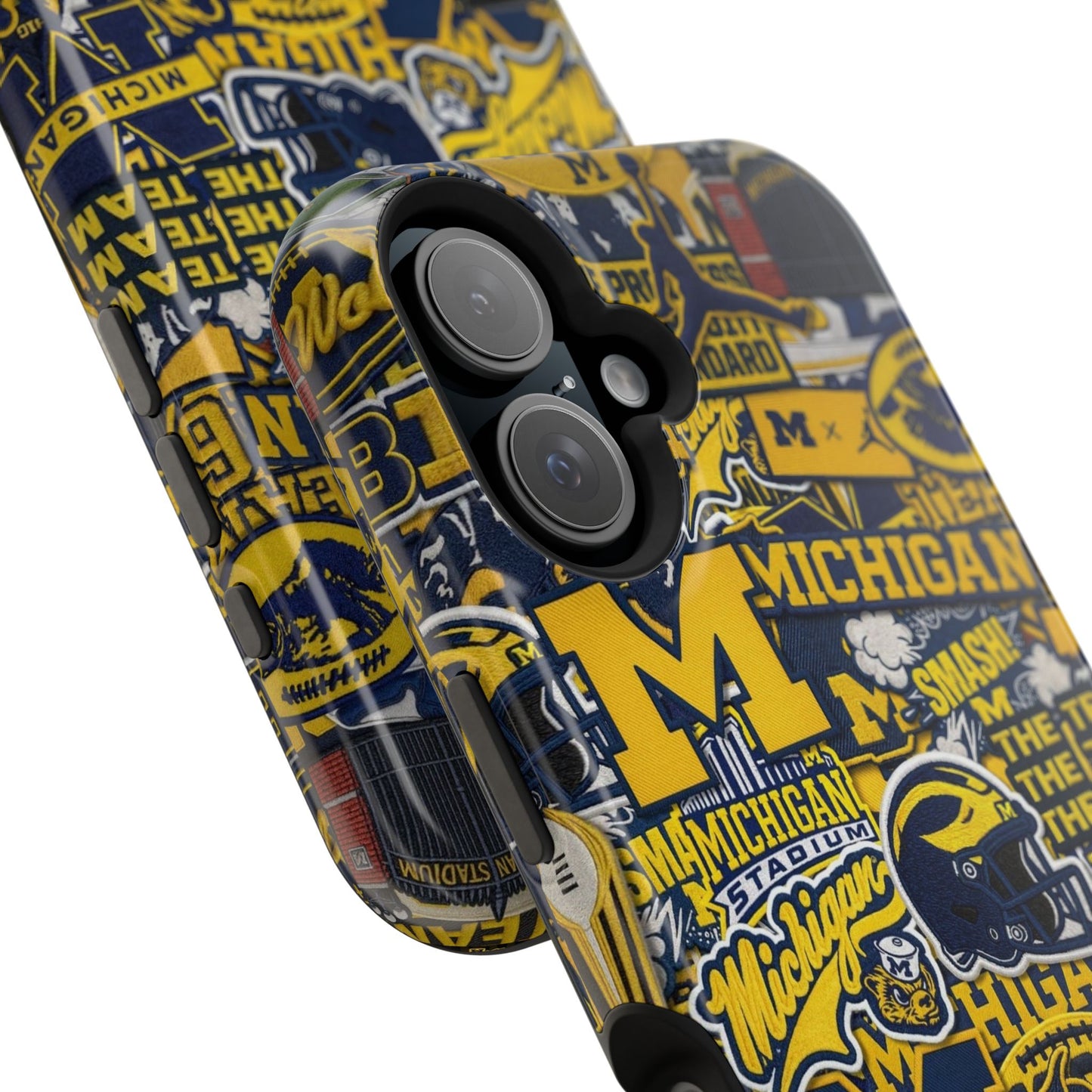 Michigan Wolverines Magnetic Impact Phone Case — Team Logo Collage MagSafe-Compatible