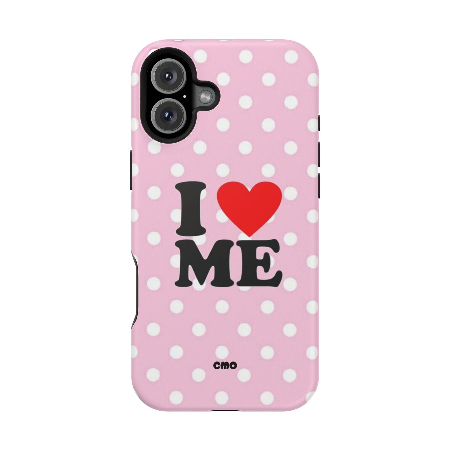 Pink Polka Dot "I  love ME" Magnetic Impact Phone Case — Self-Love Protective Cover