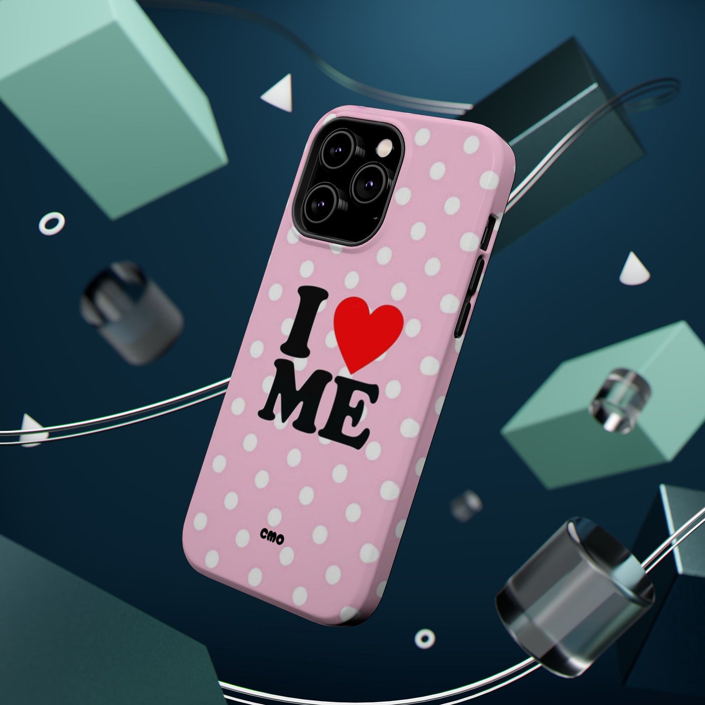 Pink Polka Dot "I  love ME" Magnetic Impact Phone Case — Self-Love Protective Cover