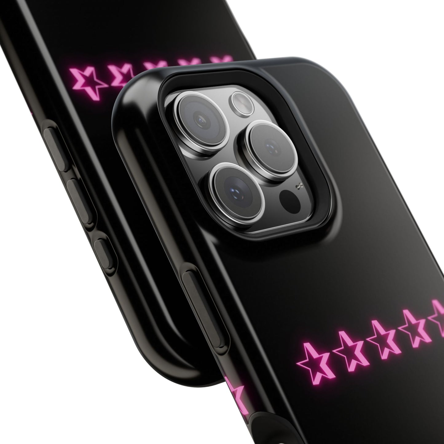 5 Stat ⭐️ Phone Case — Pink Neon Stars Magnetic Impact-Resistant Case
