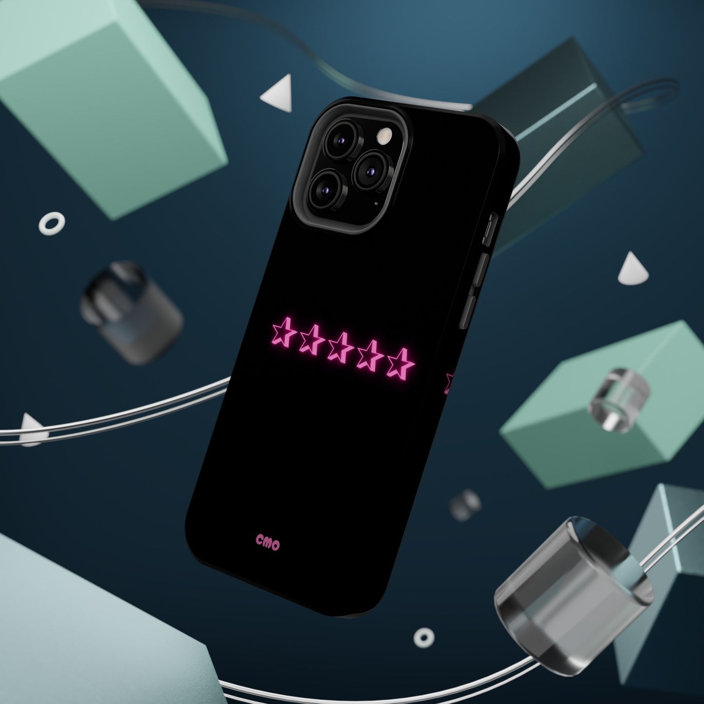 5 Stat ⭐️ Phone Case — Pink Neon Stars Magnetic Impact-Resistant Case