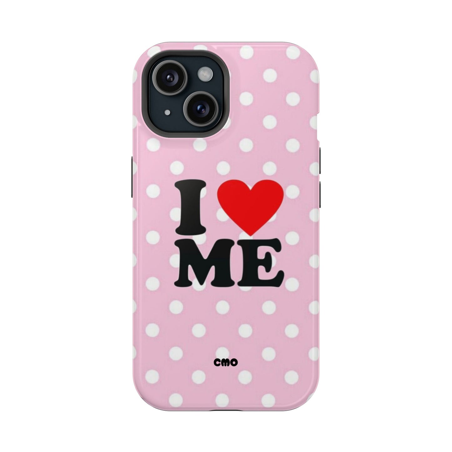 Pink Polka Dot "I  love ME" Magnetic Impact Phone Case — Self-Love Protective Cover