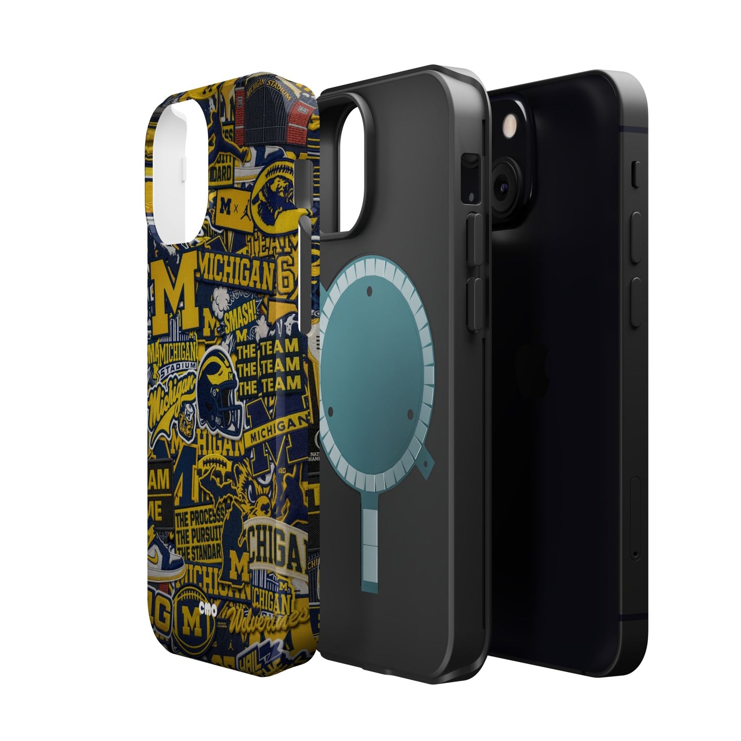 Michigan Wolverines Magnetic Impact Phone Case — Team Logo Collage MagSafe-Compatible