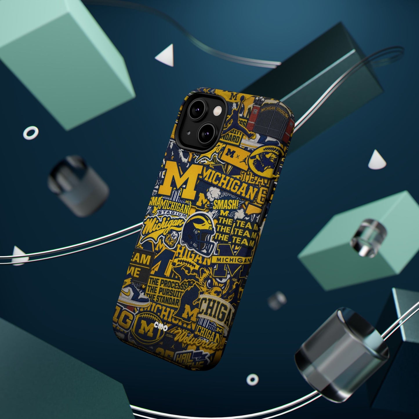 Michigan Wolverines Magnetic Impact Phone Case — Team Logo Collage MagSafe-Compatible