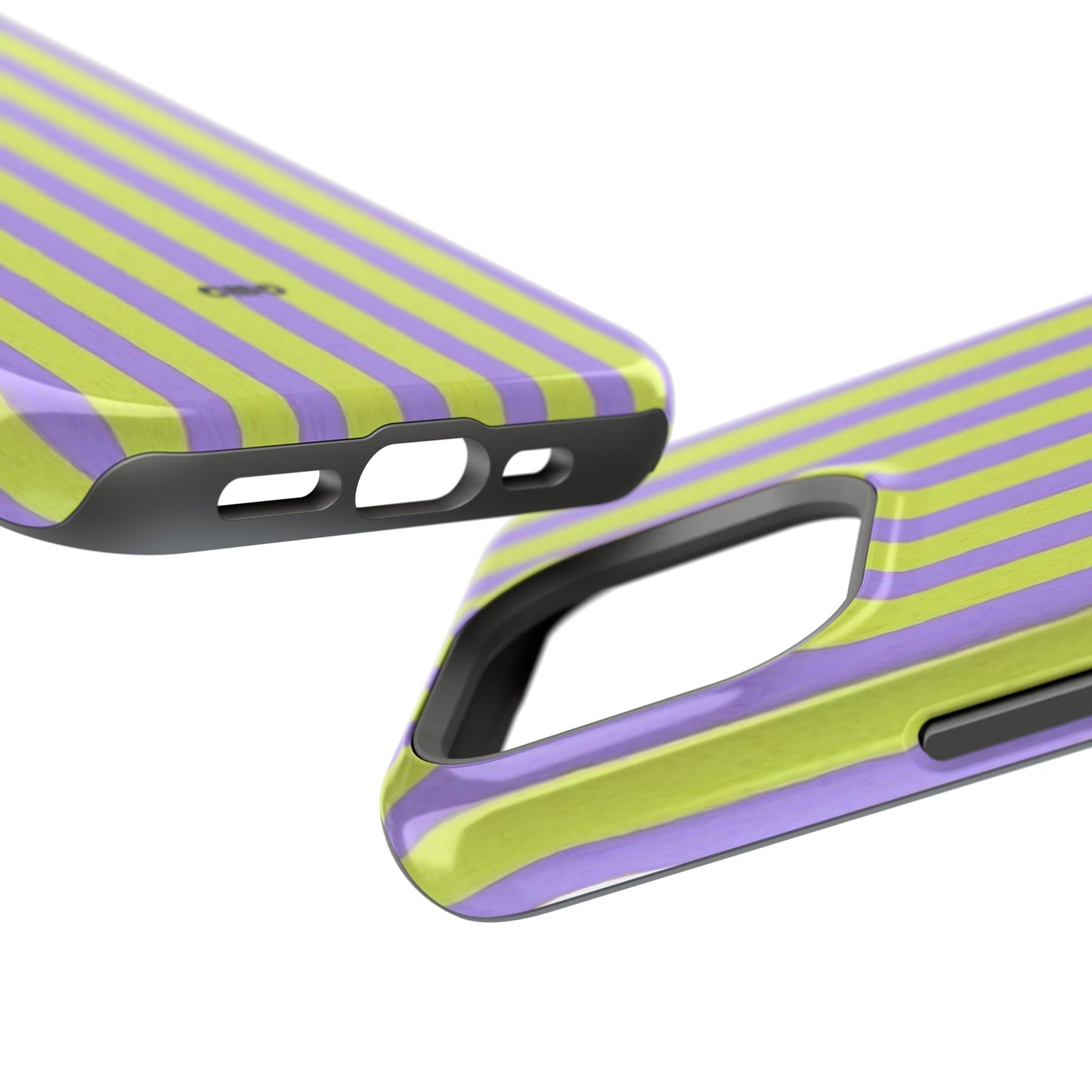 Phone Case — Bold Purple & Lime Stripe Magnetic Impact-Resistant Case