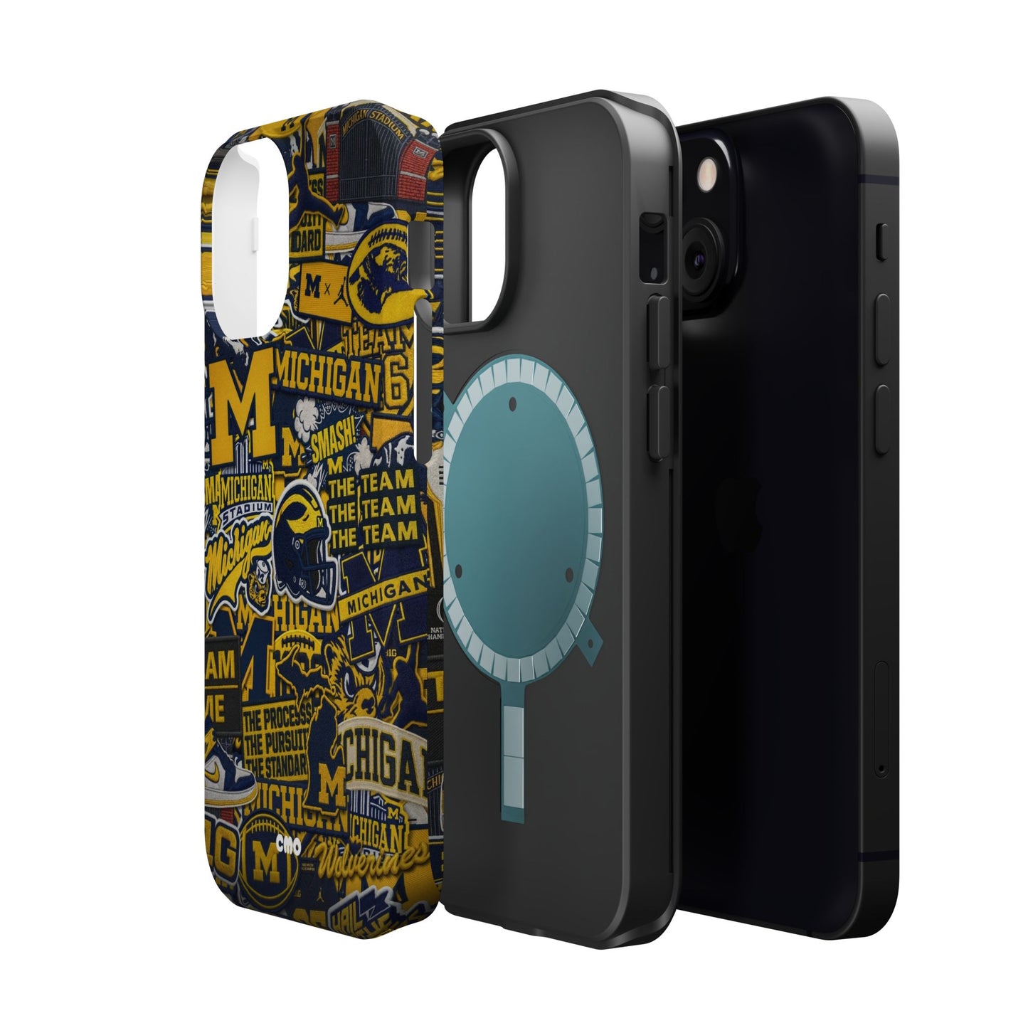 Michigan Wolverines Magnetic Impact Phone Case — Team Logo Collage MagSafe-Compatible