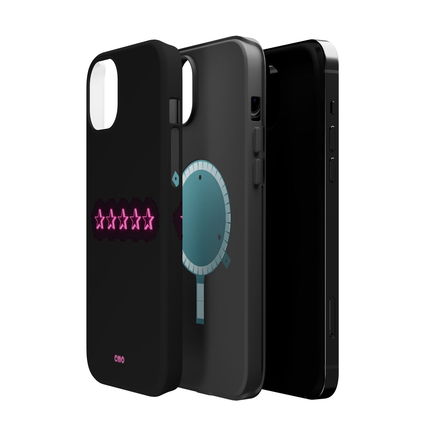 5 Stat ⭐️ Phone Case — Pink Neon Stars Magnetic Impact-Resistant Case