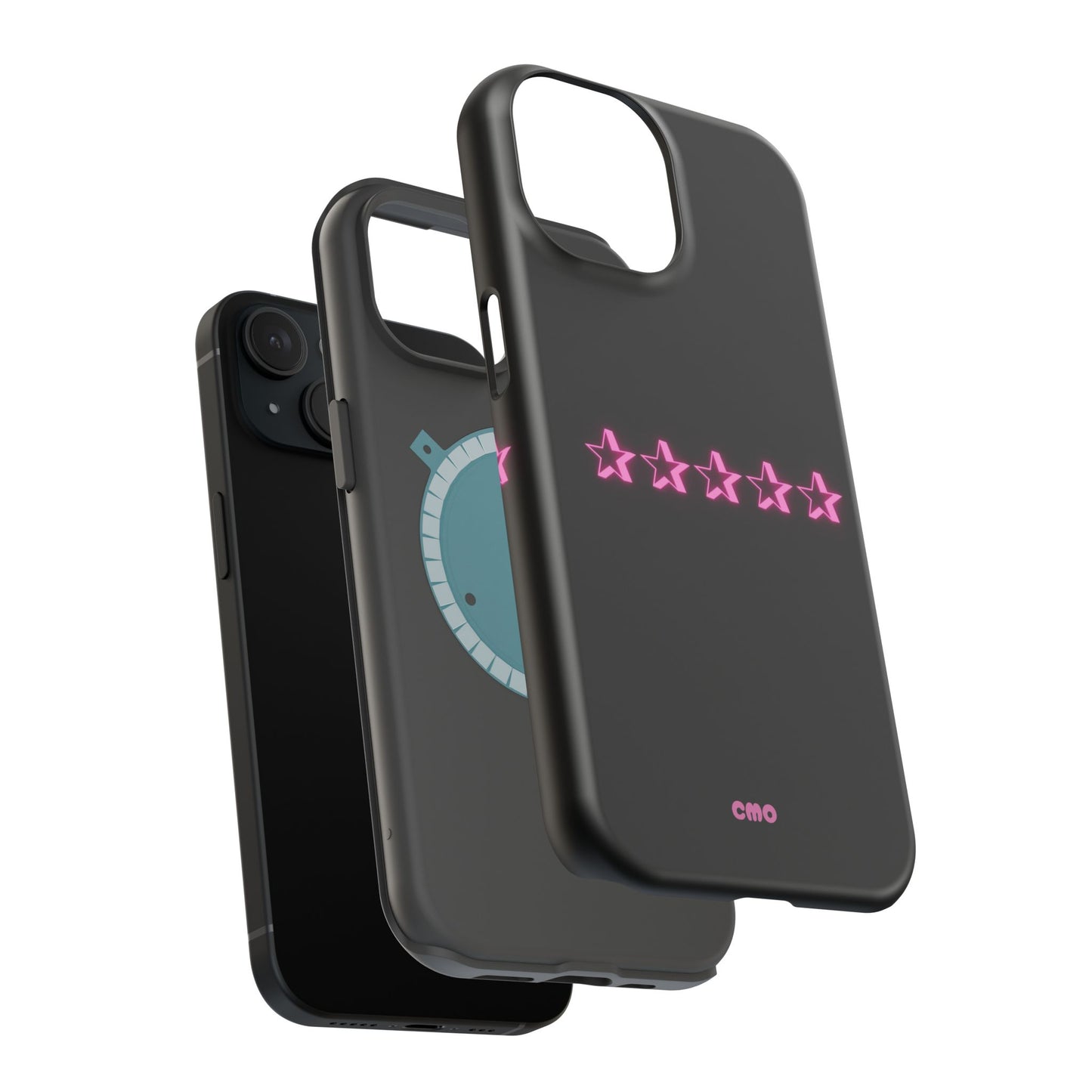 5 Stat ⭐️ Phone Case — Pink Neon Stars Magnetic Impact-Resistant Case