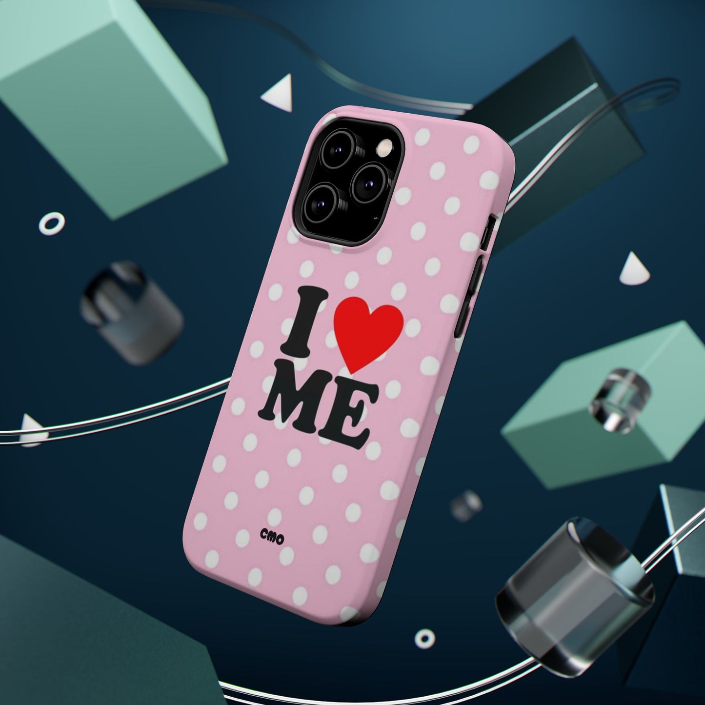 Pink Polka Dot "I  love ME" Magnetic Impact Phone Case — Self-Love Protective Cover