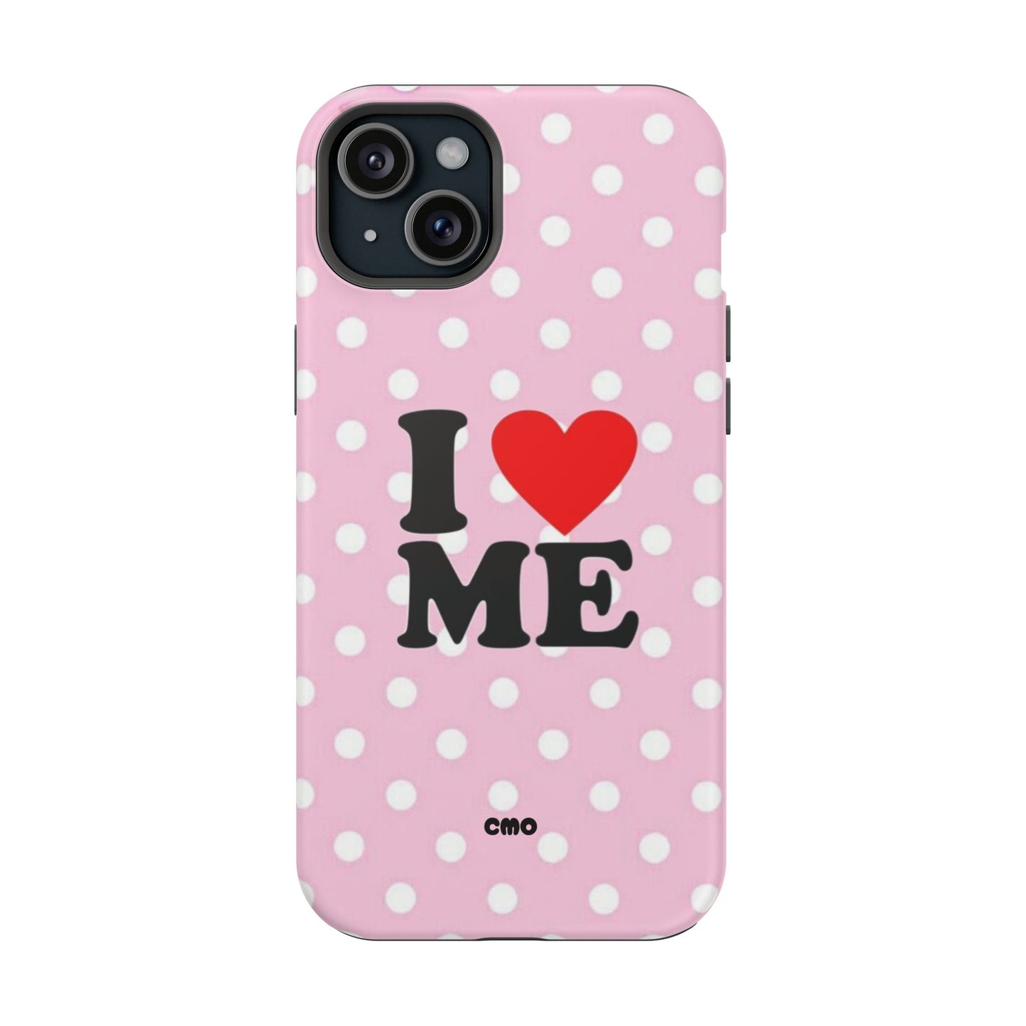 Pink Polka Dot "I  love ME" Magnetic Impact Phone Case — Self-Love Protective Cover