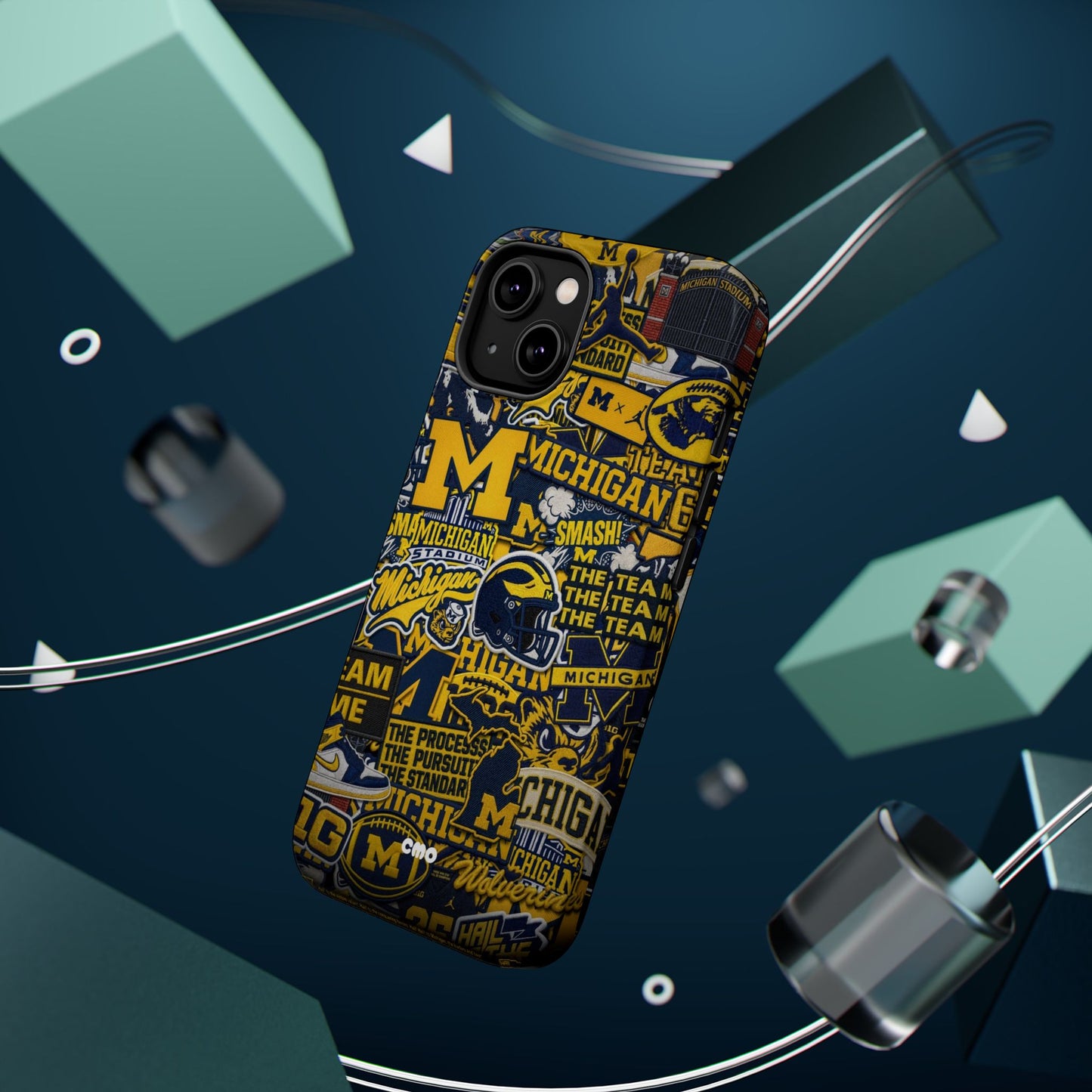 Michigan Wolverines Magnetic Impact Phone Case — Team Logo Collage MagSafe-Compatible