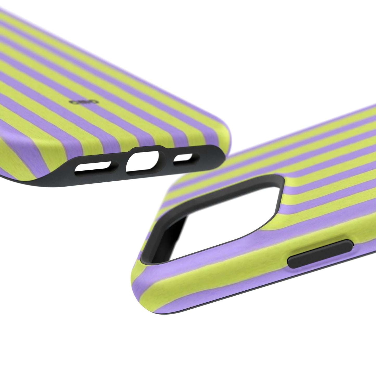Phone Case — Bold Purple & Lime Stripe Magnetic Impact-Resistant Case