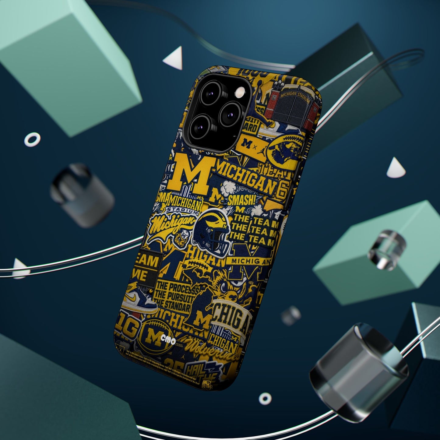 Michigan Wolverines Magnetic Impact Phone Case — Team Logo Collage MagSafe-Compatible