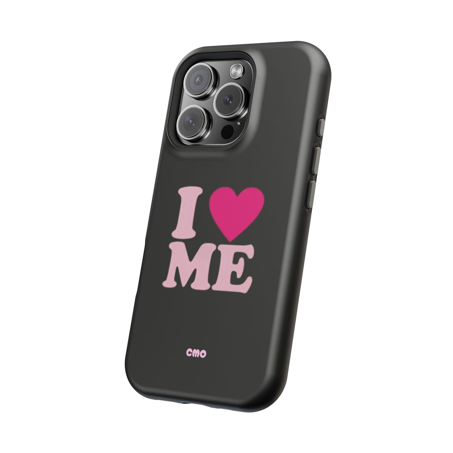 Magnetic Impact-Resistant Phone Case — "I love ME" Pink Self-Love Design