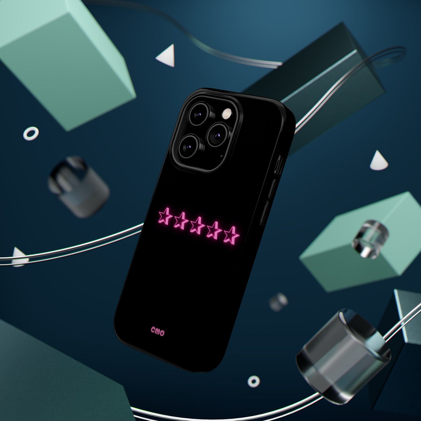 5 Stat ⭐️ Phone Case — Pink Neon Stars Magnetic Impact-Resistant Case