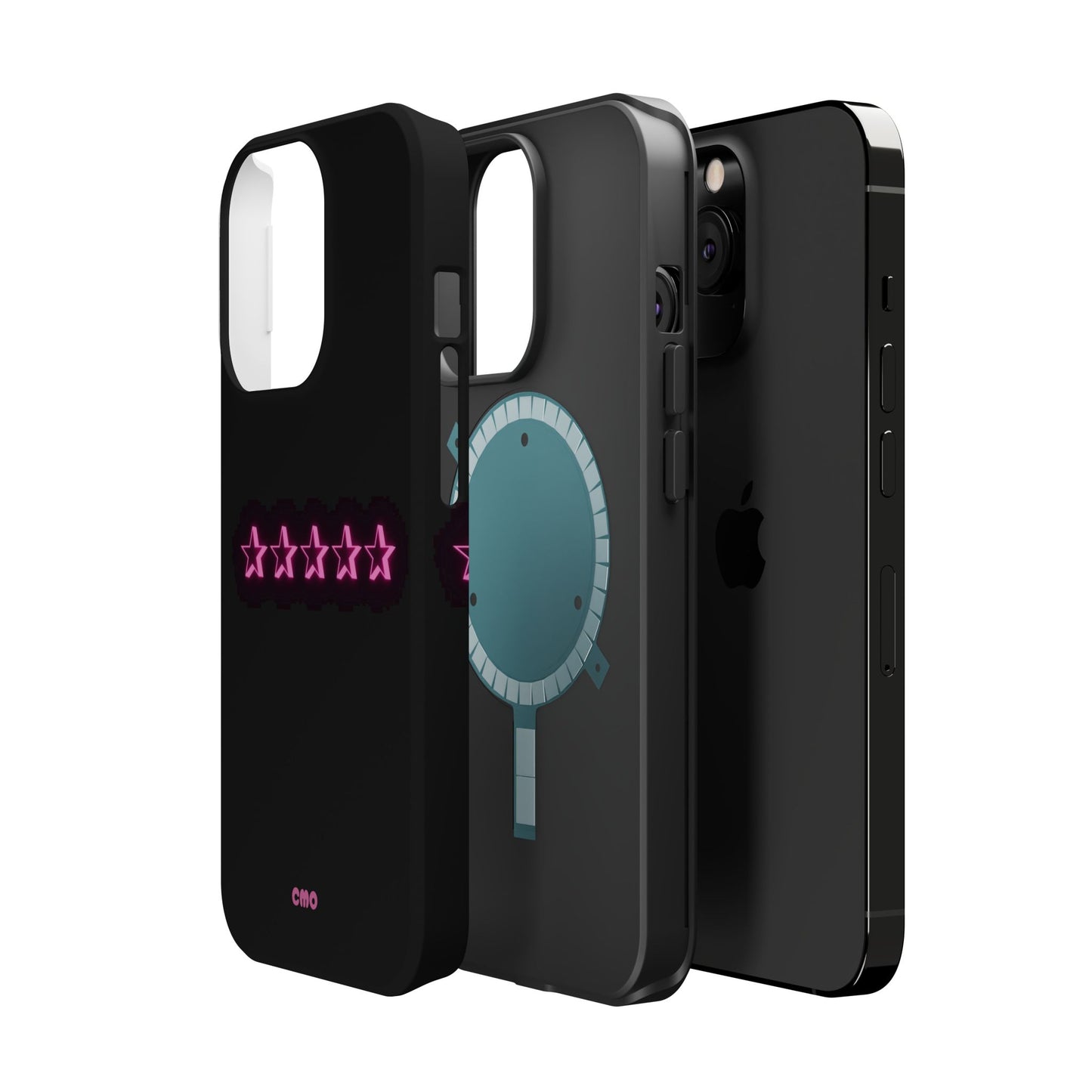 5 Stat ⭐️ Phone Case — Pink Neon Stars Magnetic Impact-Resistant Case
