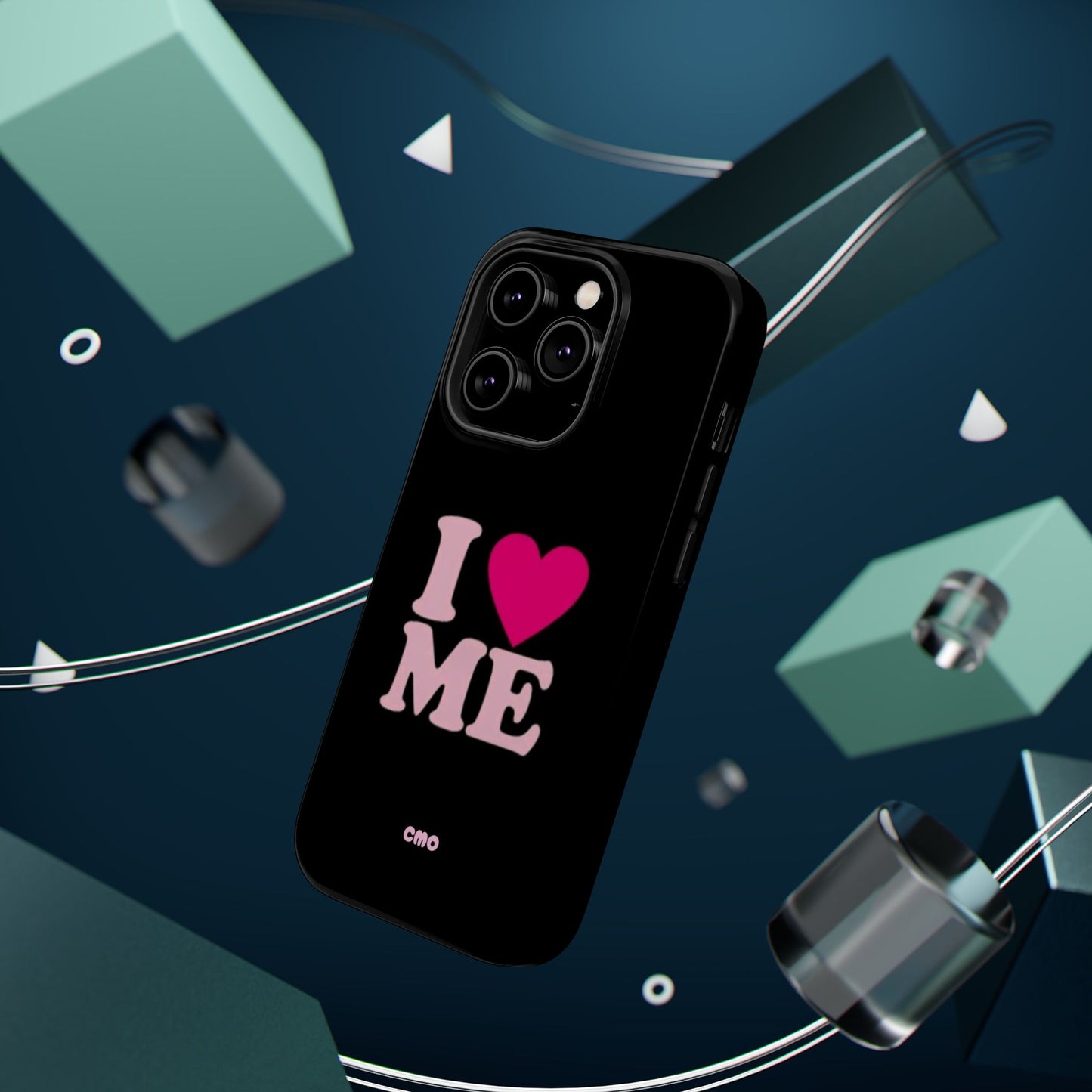 Magnetic Impact-Resistant Phone Case — "I love ME" Pink Self-Love Design