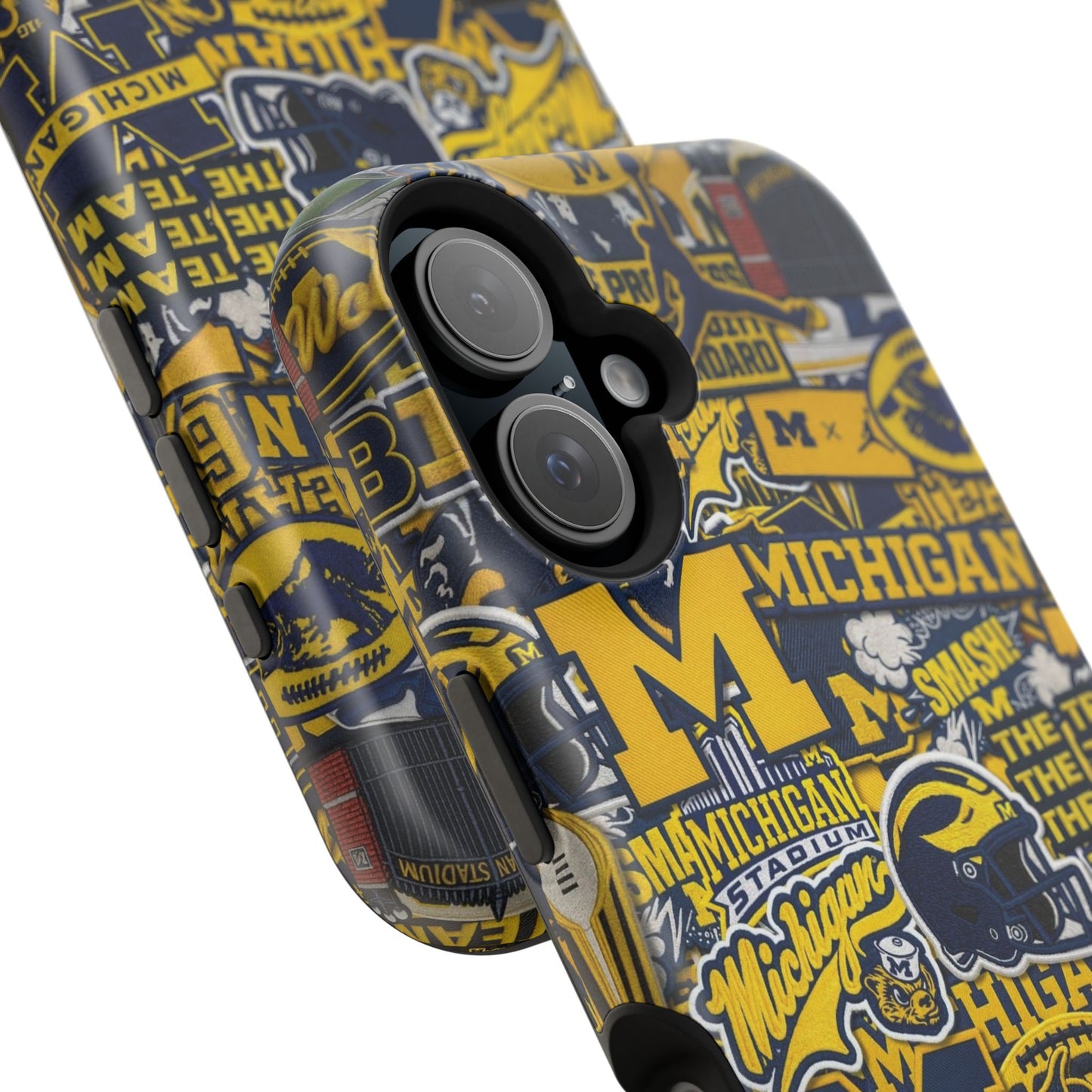 Michigan Wolverines Magnetic Impact Phone Case — Team Logo Collage MagSafe-Compatible