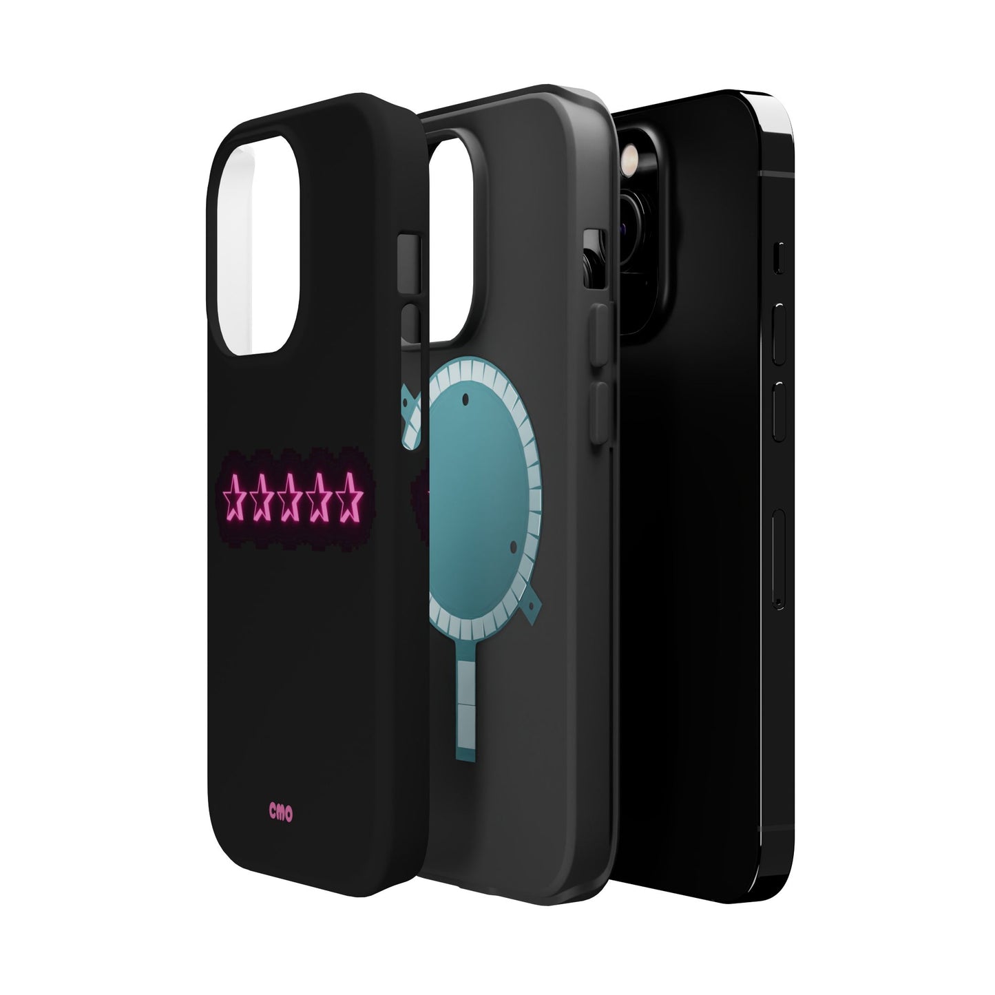 5 Stat ⭐️ Phone Case — Pink Neon Stars Magnetic Impact-Resistant Case